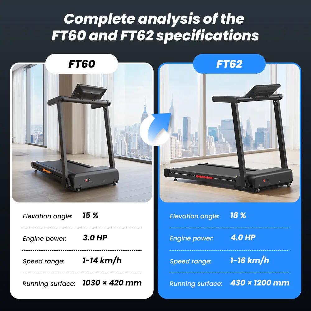 Skladací bežecký pás FT60, 15 % automatický sklon, aplikácia 7/7