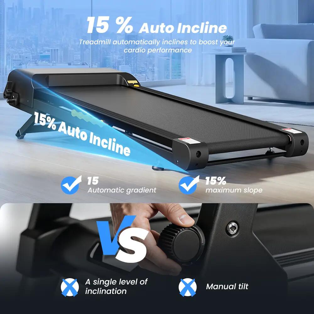 Skladací bežecký pás FT60, 15 % automatický sklon, aplikácia 6/7