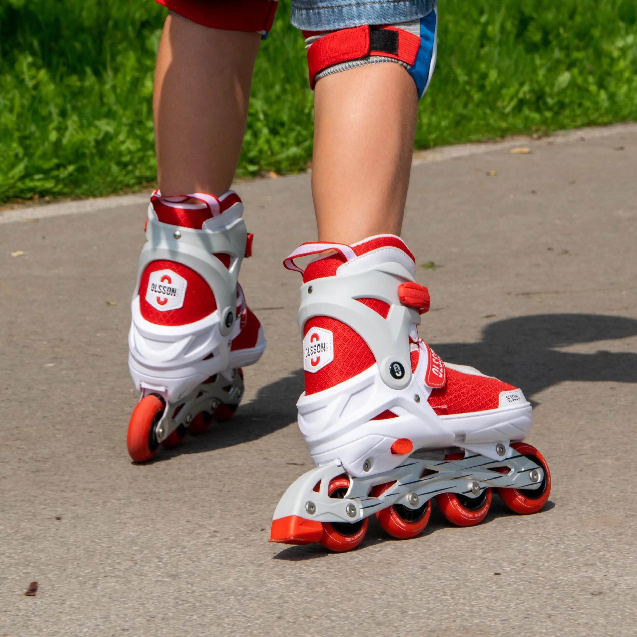 Patines Línea OLSSON HALLEY Rojo talla ajustable (32-35) ABEC7 chasis aluminio 5/8