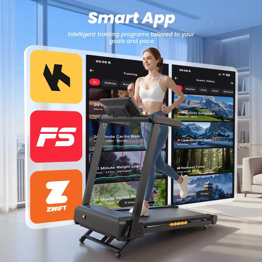 Skladací bežecký pás FT60, 15 % automatický sklon, aplikácia 5/7