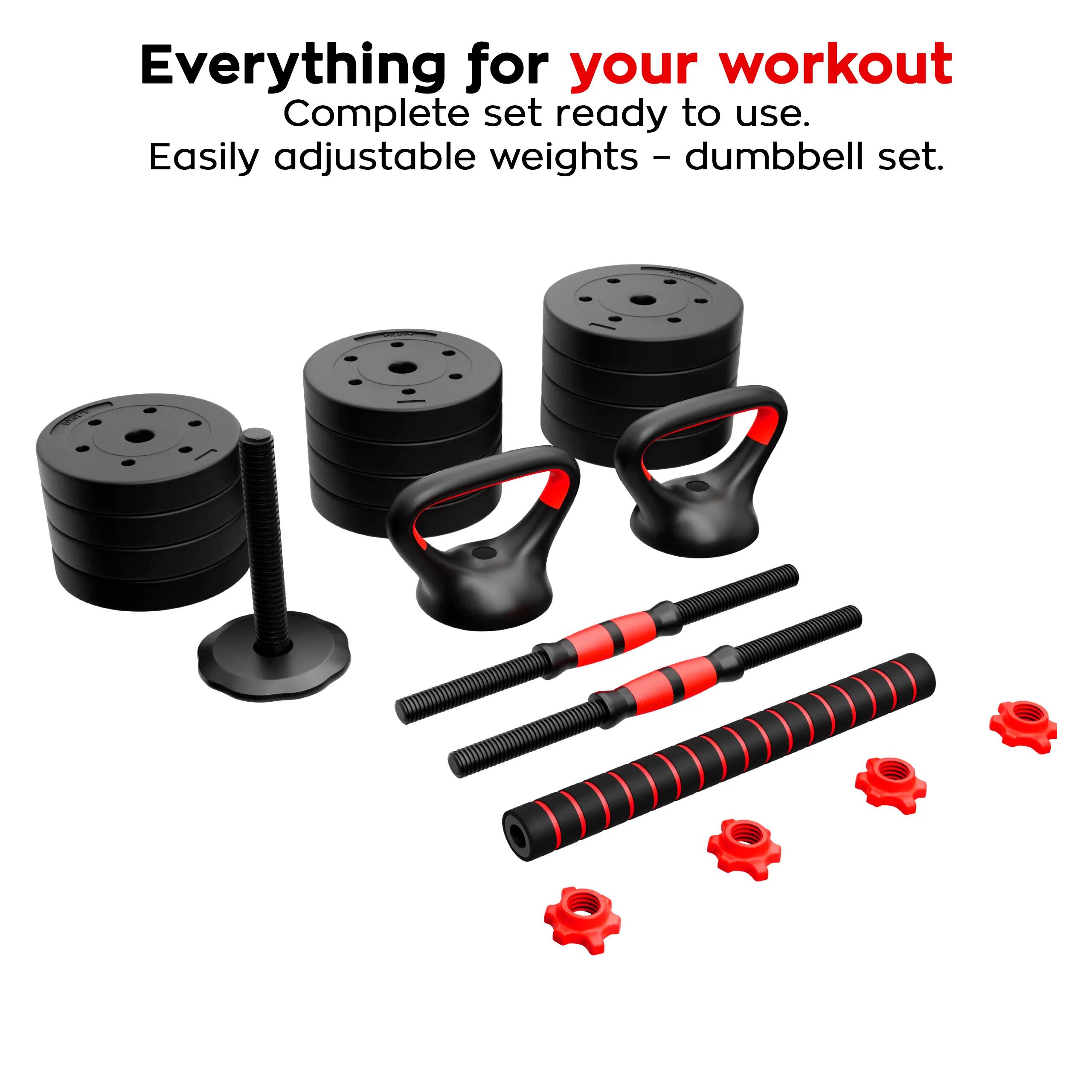 Trainingshanteln verstellbare Lion 25 Athler Langhantel und Kettlebell 20kg 4in1 9/10