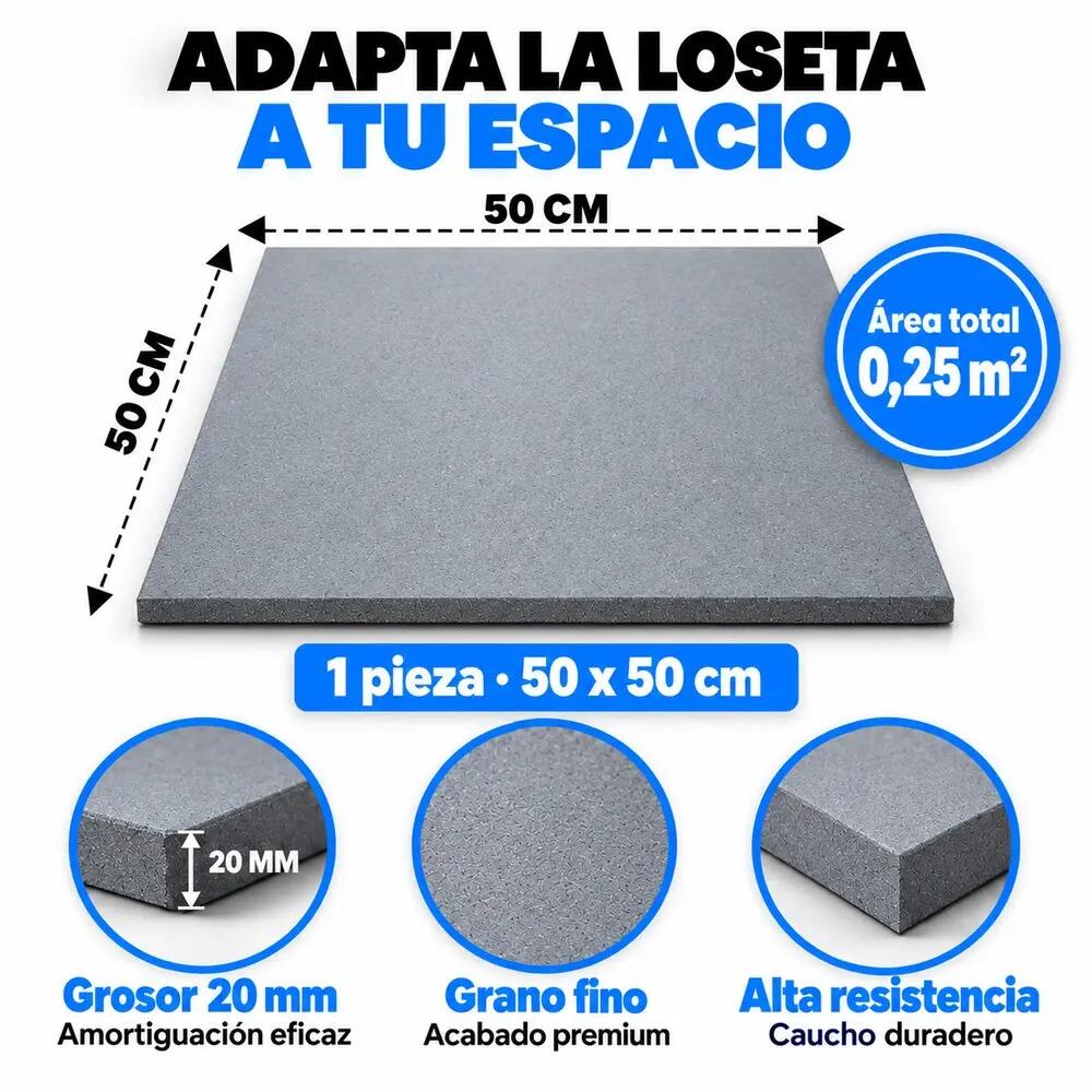 ARQUICAUCHO Placas de Borracha para Academia Pack 16. 50x50cm x 20mm Cinza 2/8