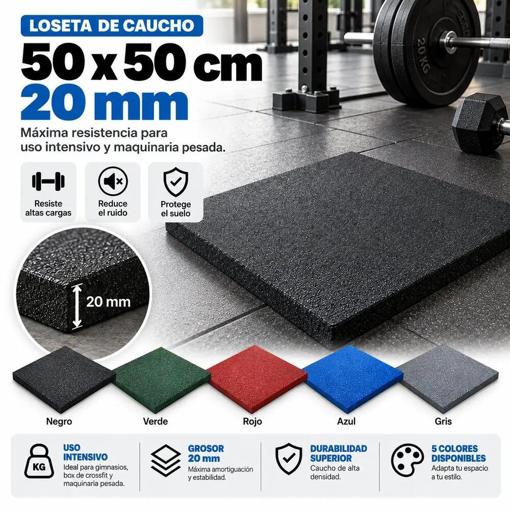 ARQUICAUCHO Placa de Borracha para Academia Pack 8. 50x50cm x 20mm Preto 5/10