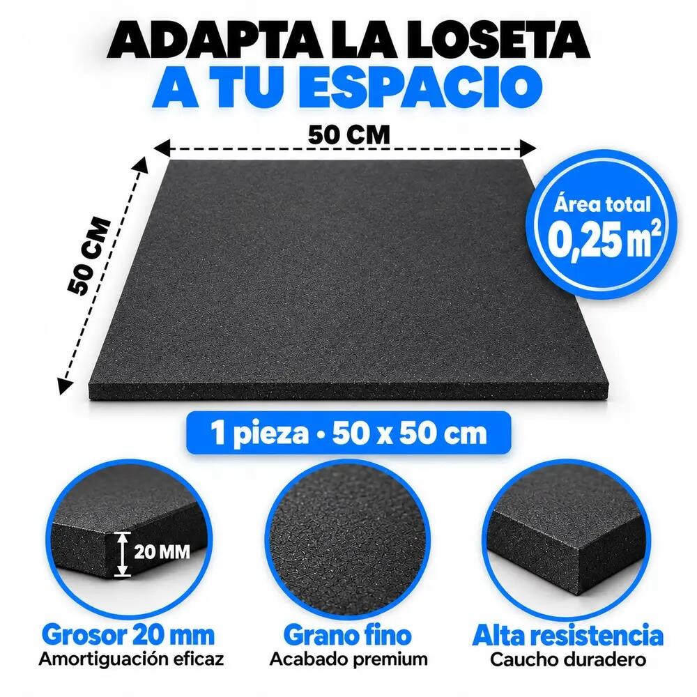 ARQUICAUCHO Placa de Borracha para Academia Pack 8. 50x50cm x 20mm Preto 2/10