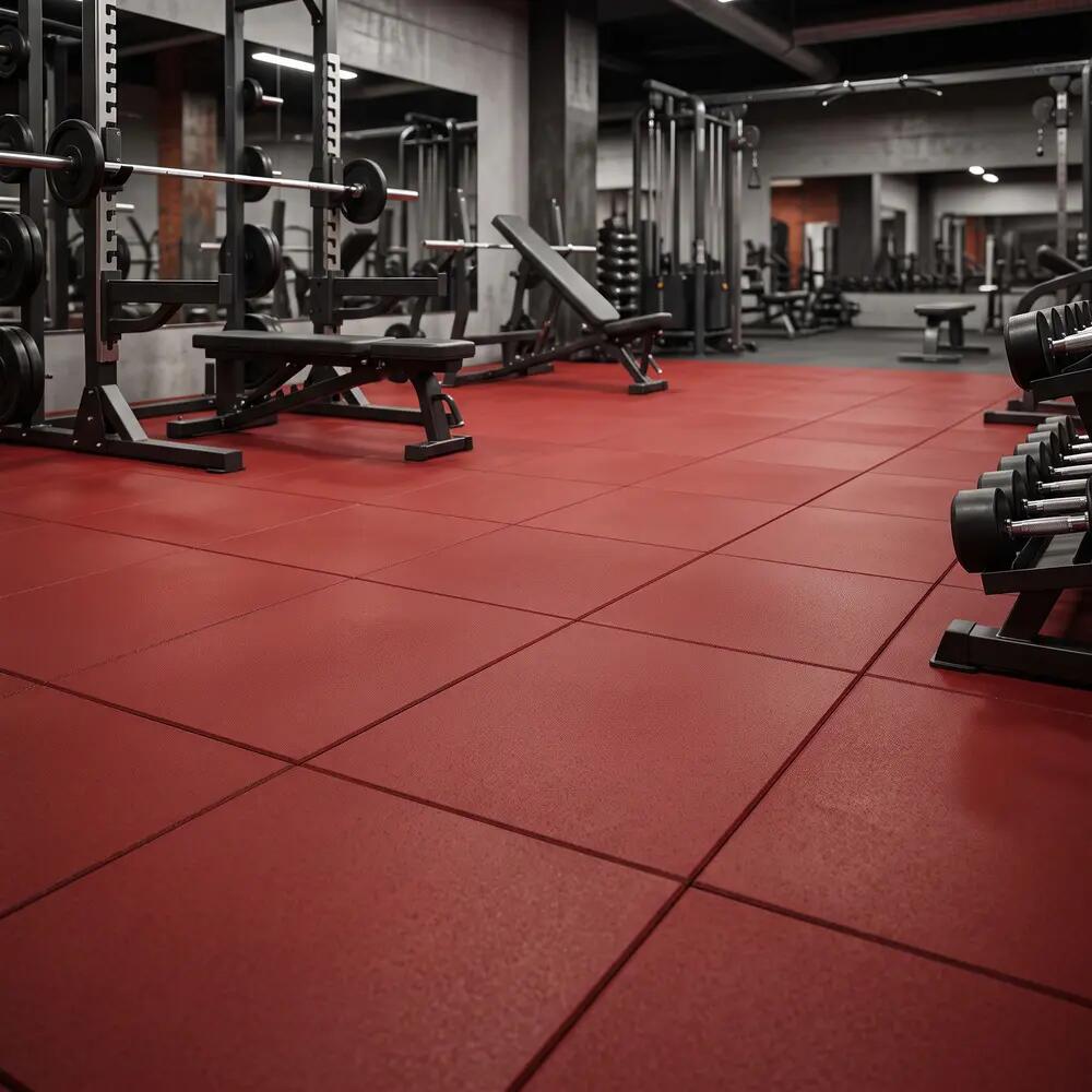 ARQUICAUCHO Losetas de Caucho para Gimnasio Pack 2. 50x50cm x 20mm Rojo 4/8