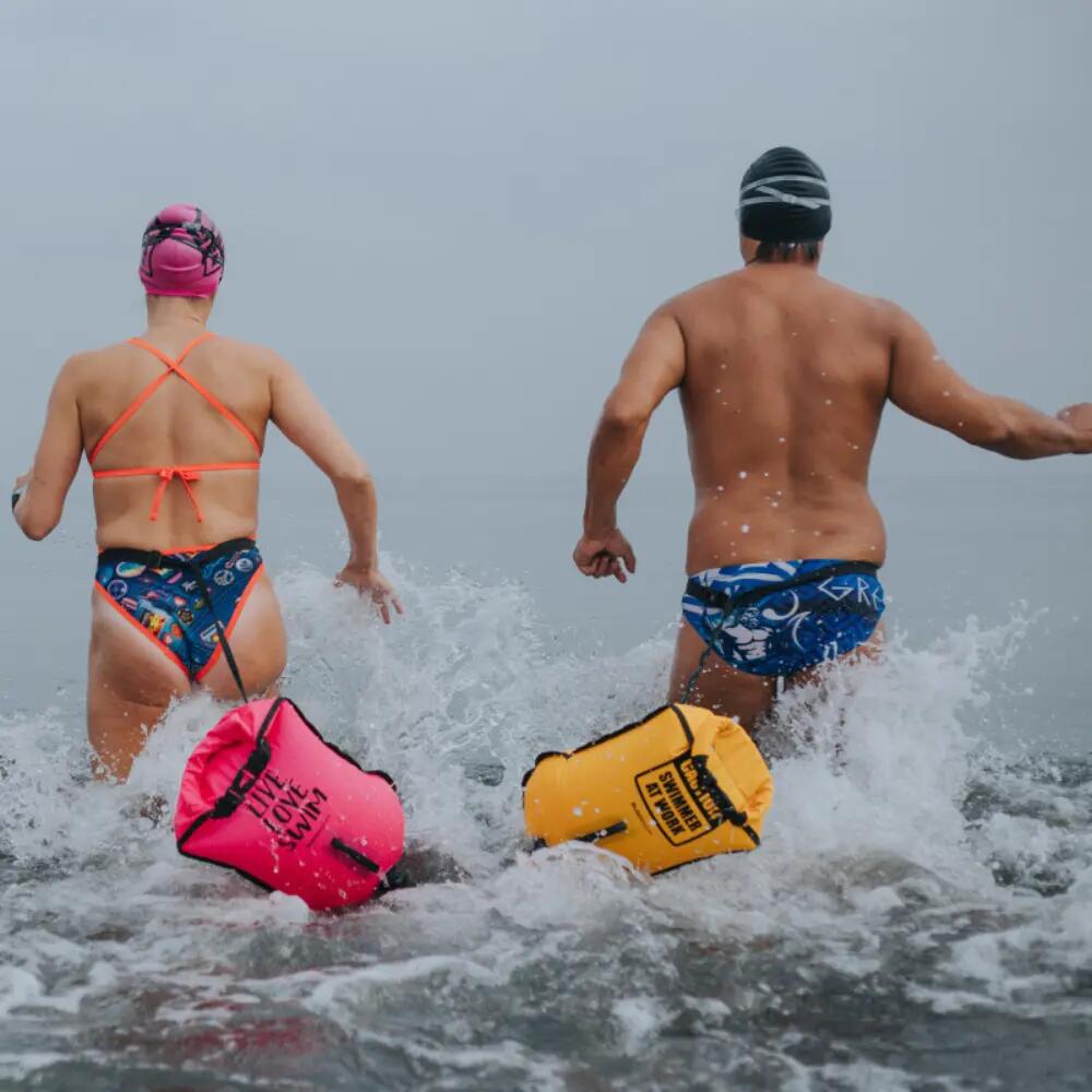 Boa per nuoto in acque libere e cappello da nuoto da 20 litri Buddyswim Giallo 4/6