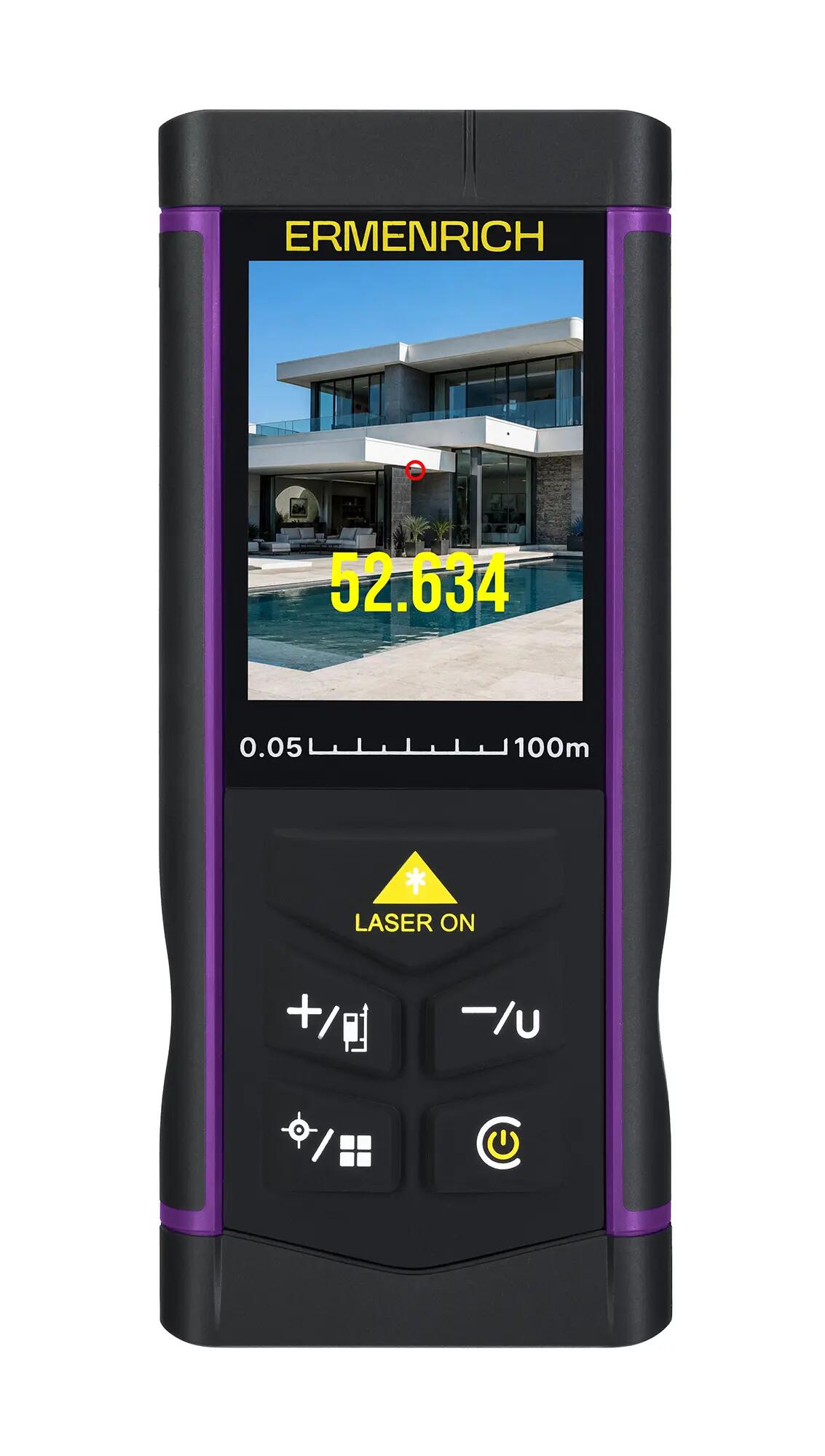 Misuratore laser - Esterno - Schermo digitale, 100 m - Ermenrich PRO LR100 4/8