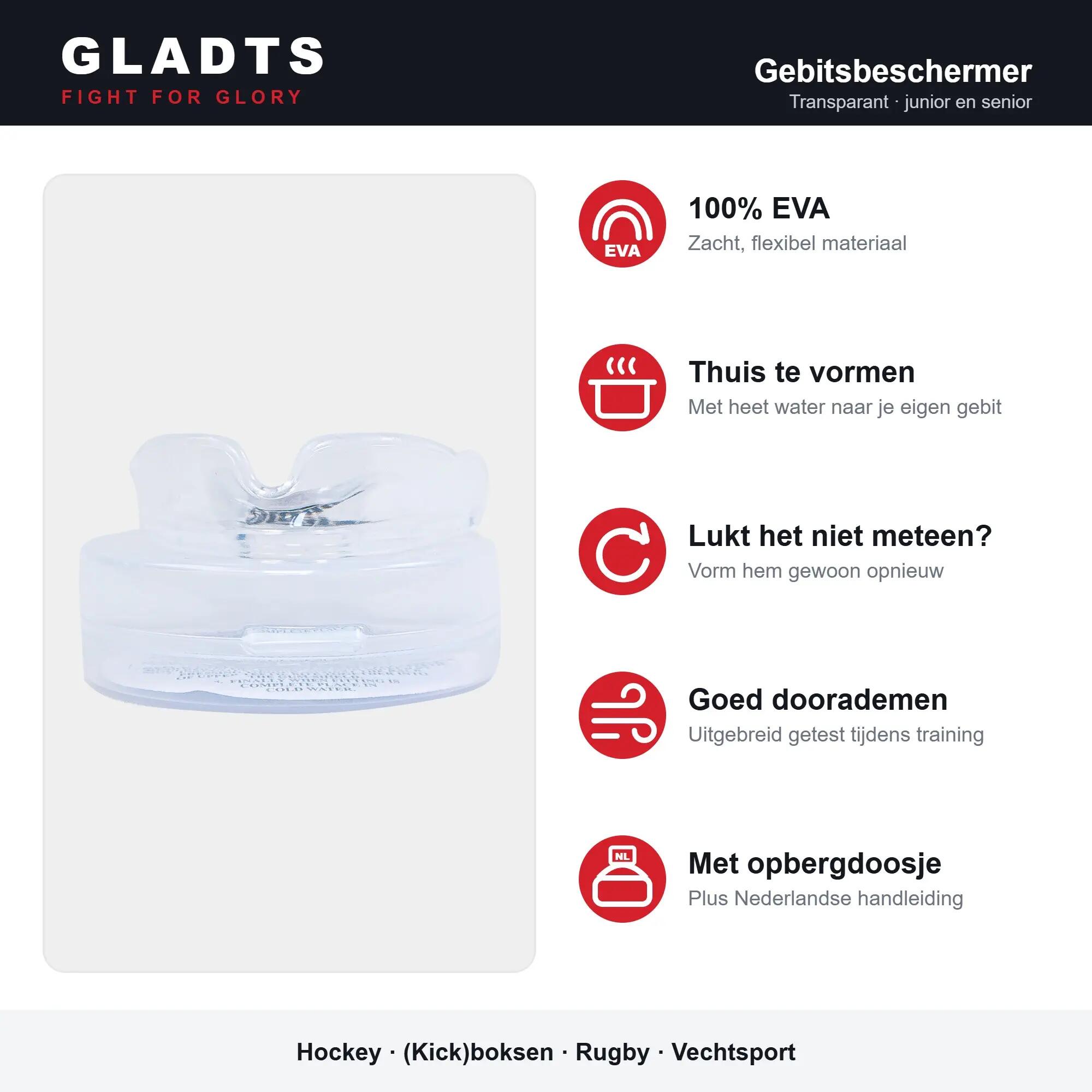 Protetor bucal GLADTS com estojo - Transparente 3/7