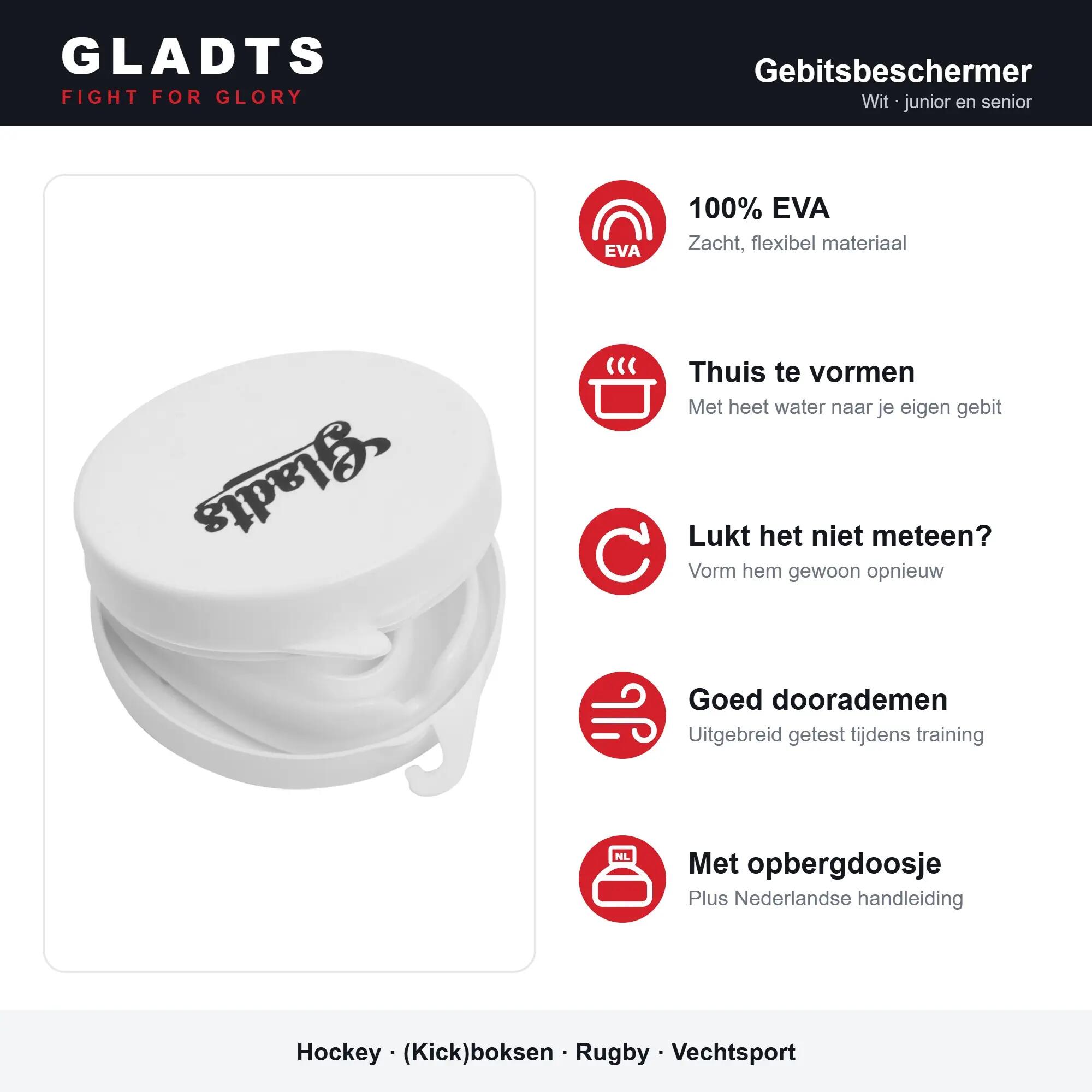 GLADTS Gebitsbeschermer Met Opbergdoosje - Wit 3/8