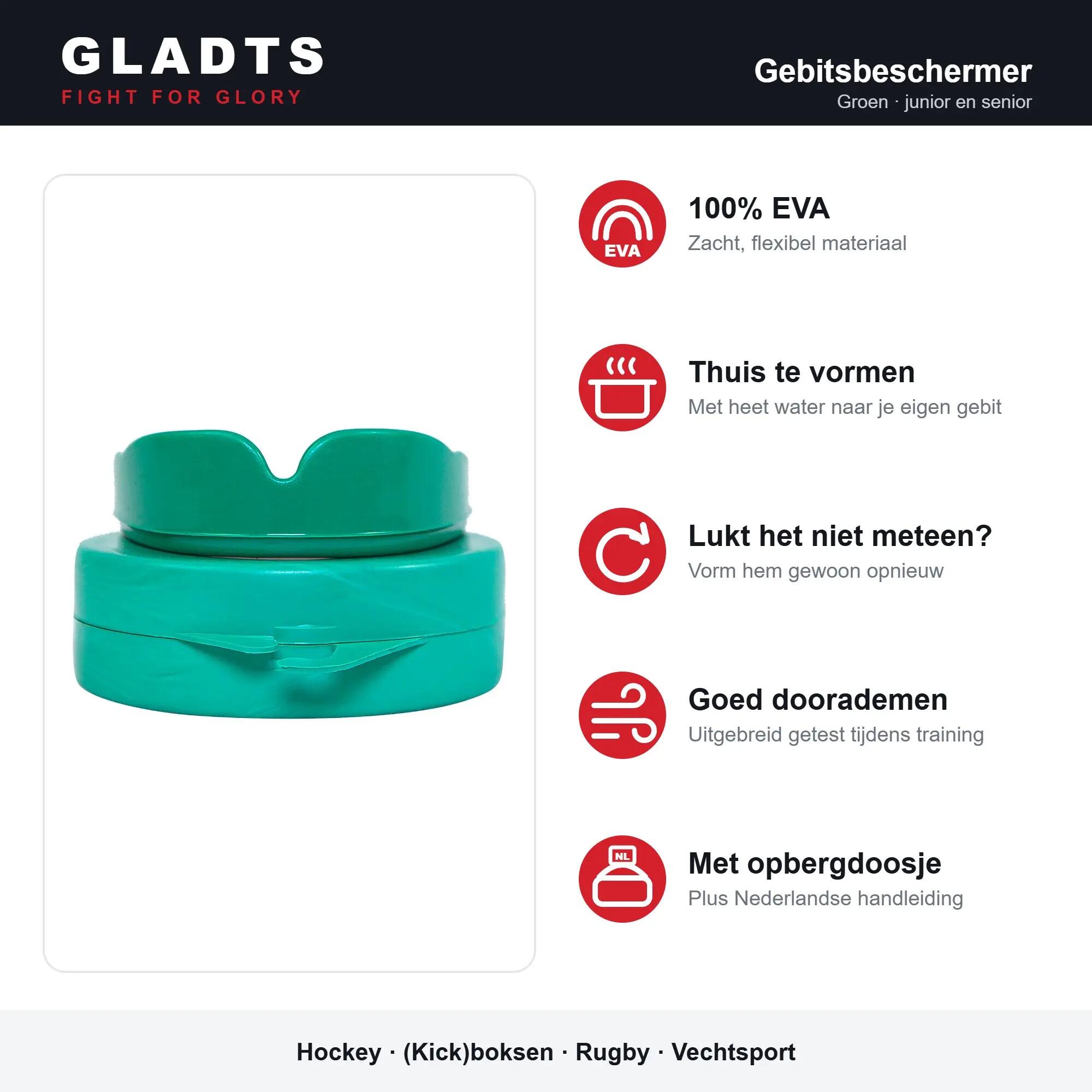Protetor bucal GLADTS com estojo - Verde 3/7