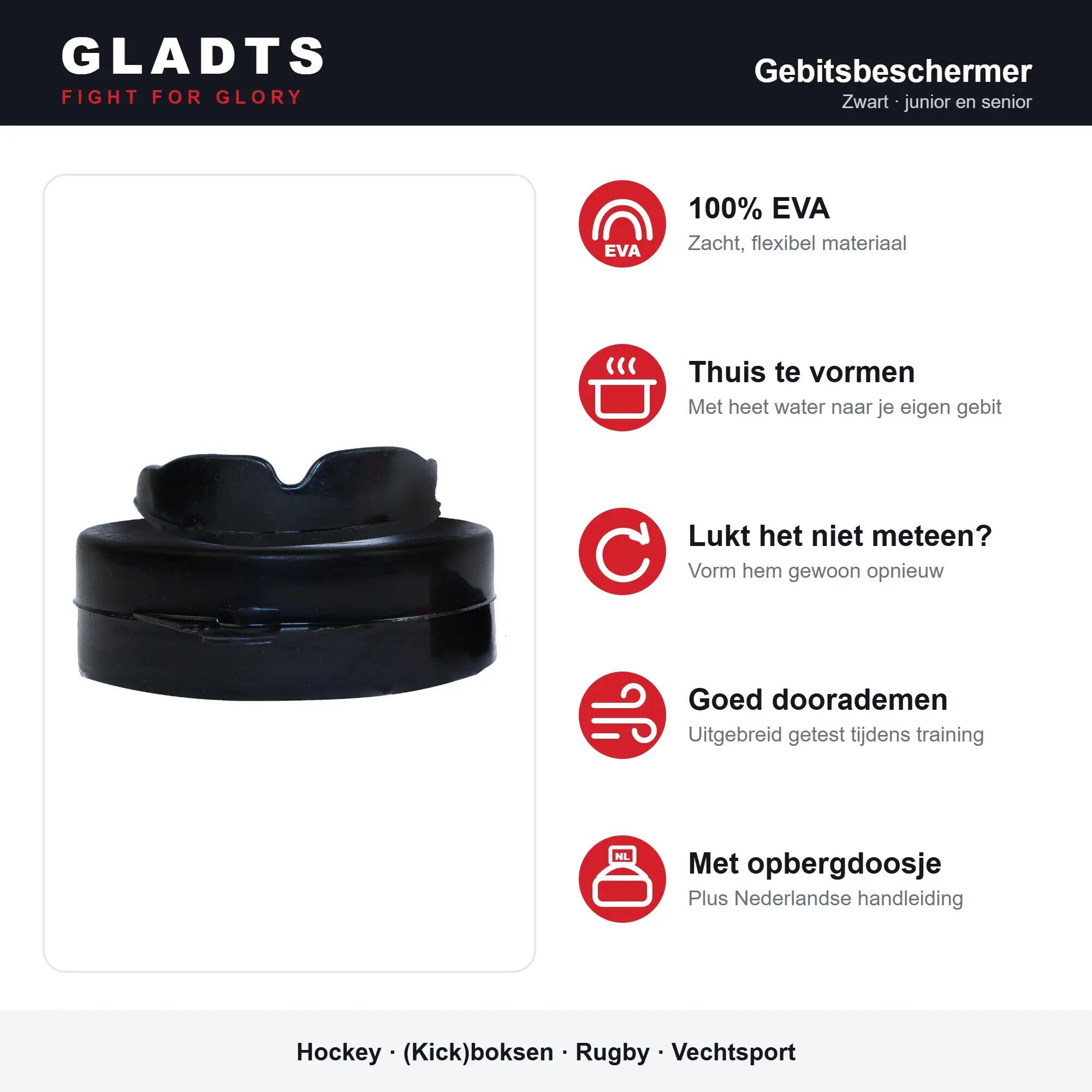 Protector bucal GLADTS con estuche - Negro 3/7