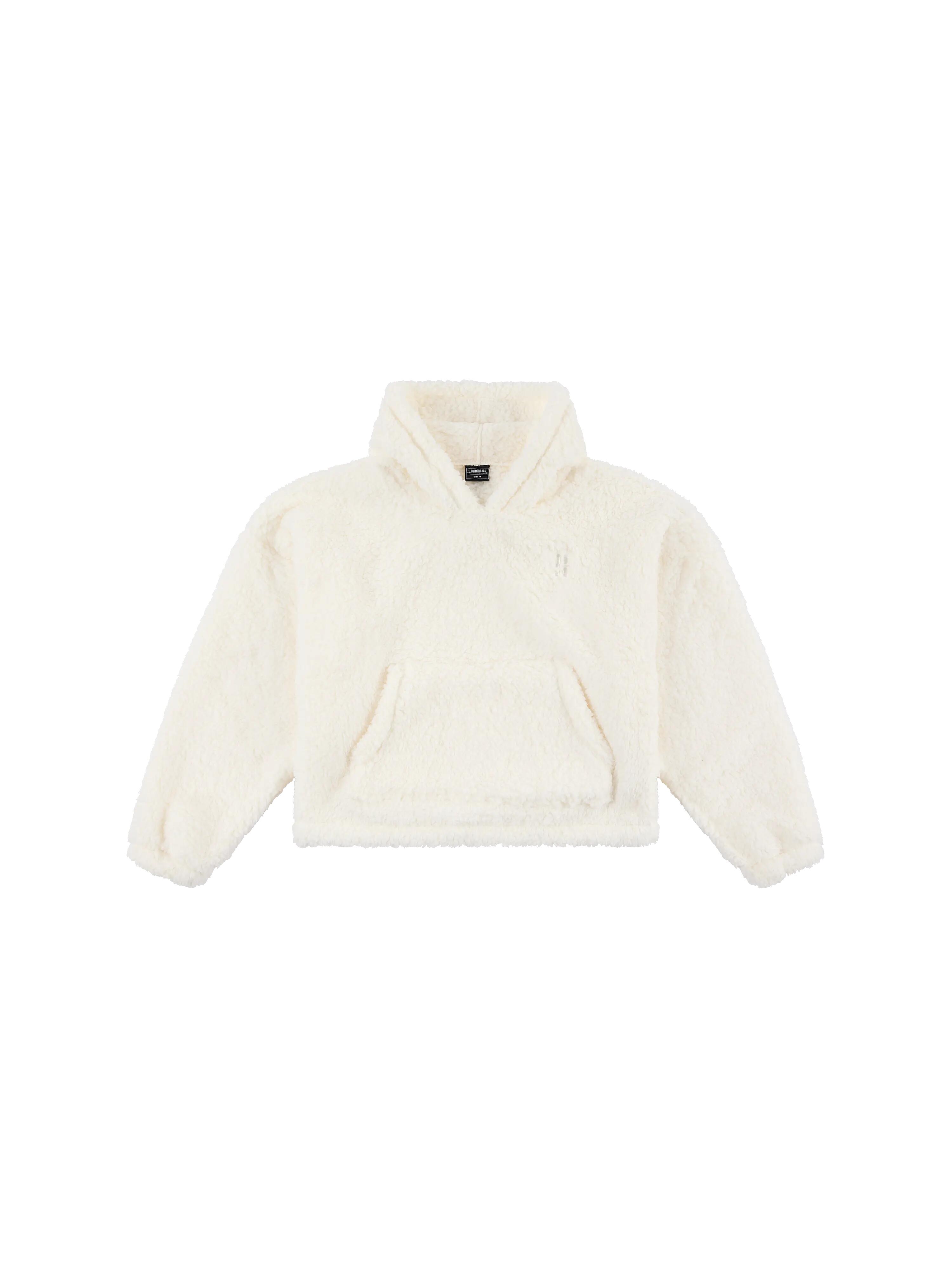 Sweat à capuche moelleux - Femme - Quatre saisons - Teddy - Blanc cassé 8/8