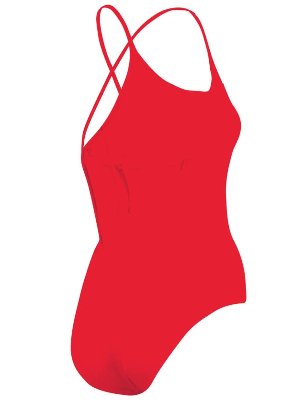 Swimsuit Puma V-Neck Cross-back, Red, Women 7/7