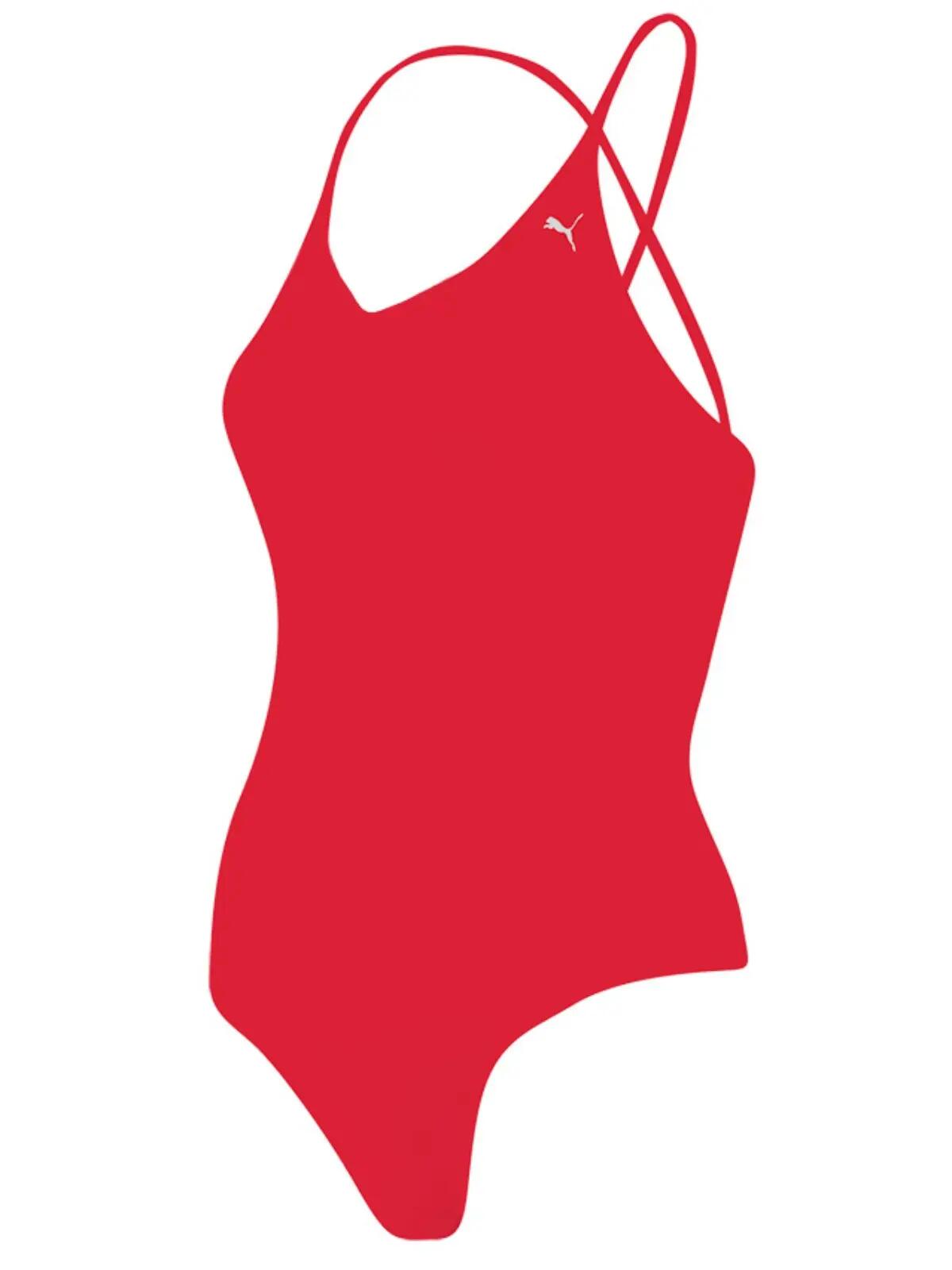 Swimsuit Puma V-Neck Cross-back, Red, Women 6/7