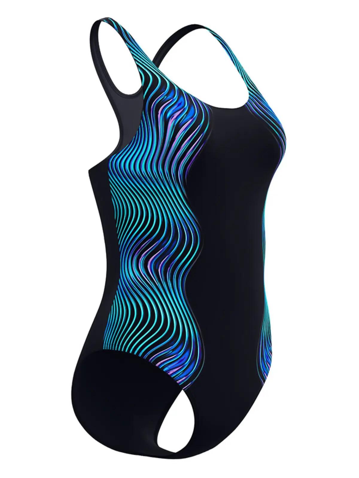 Maillot de bain Speedo Print Medalist Femme Noir & Bleu Multi 7/7