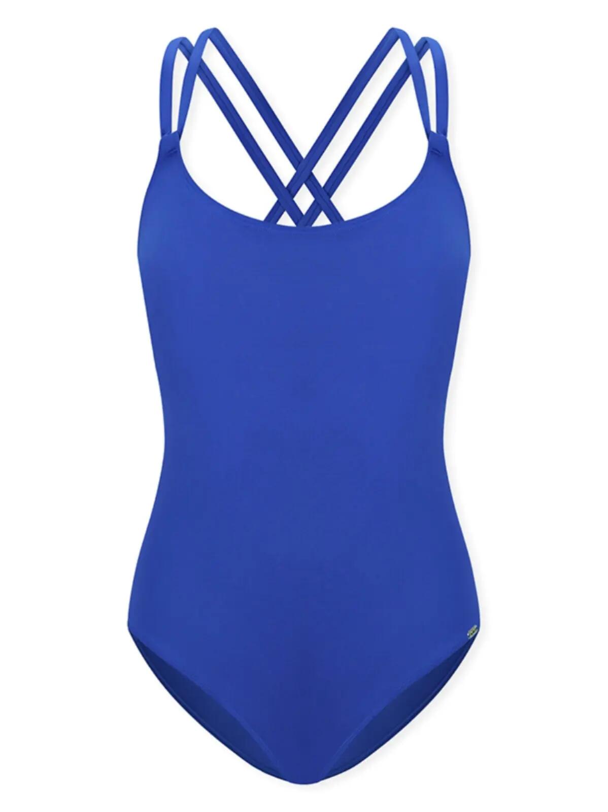 Dames Badpak Racerback Blauw 1/5