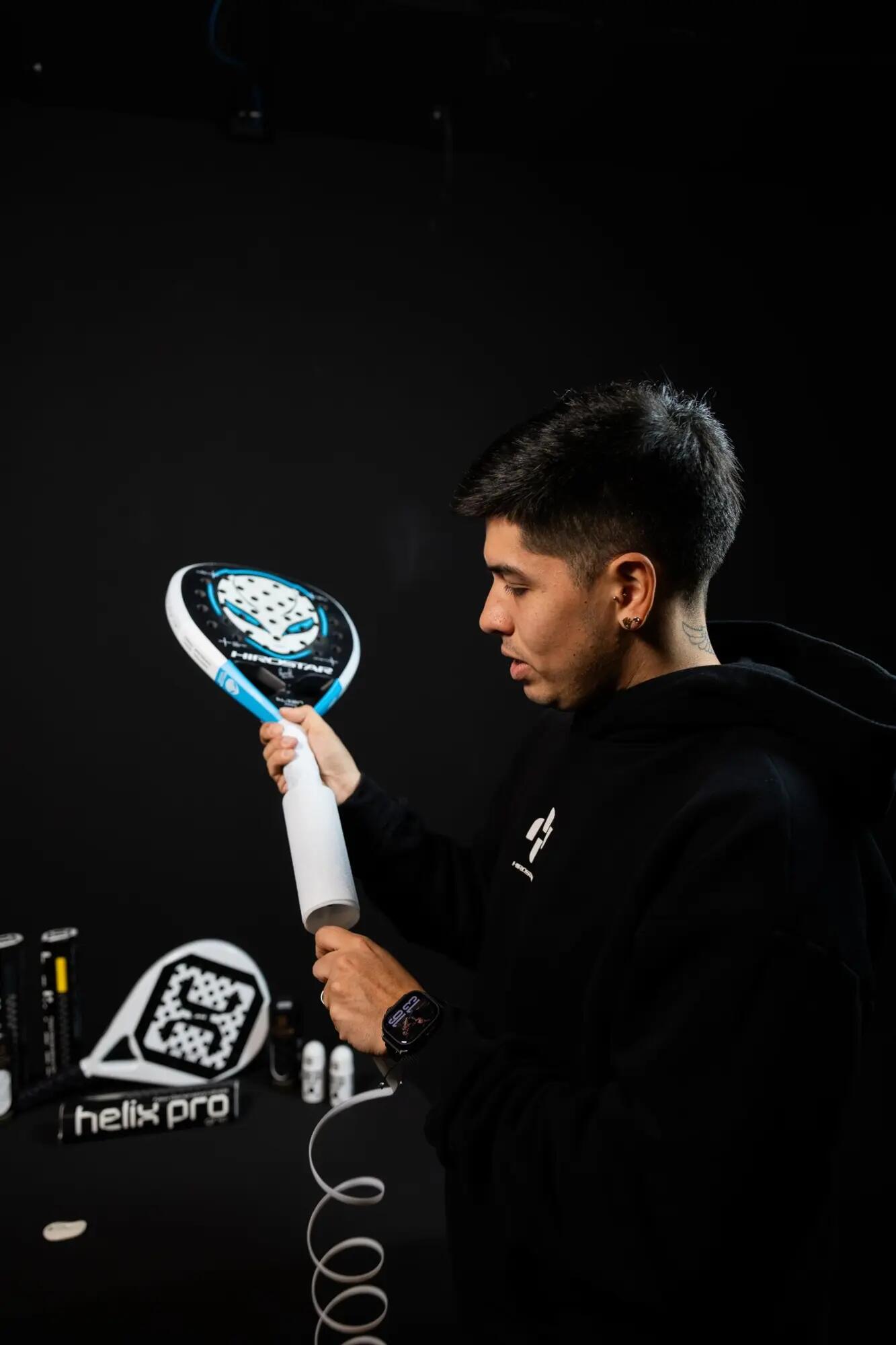 Padel and Tennis Overgrip Non-Slip Silicone Helix Pro White 4/4
