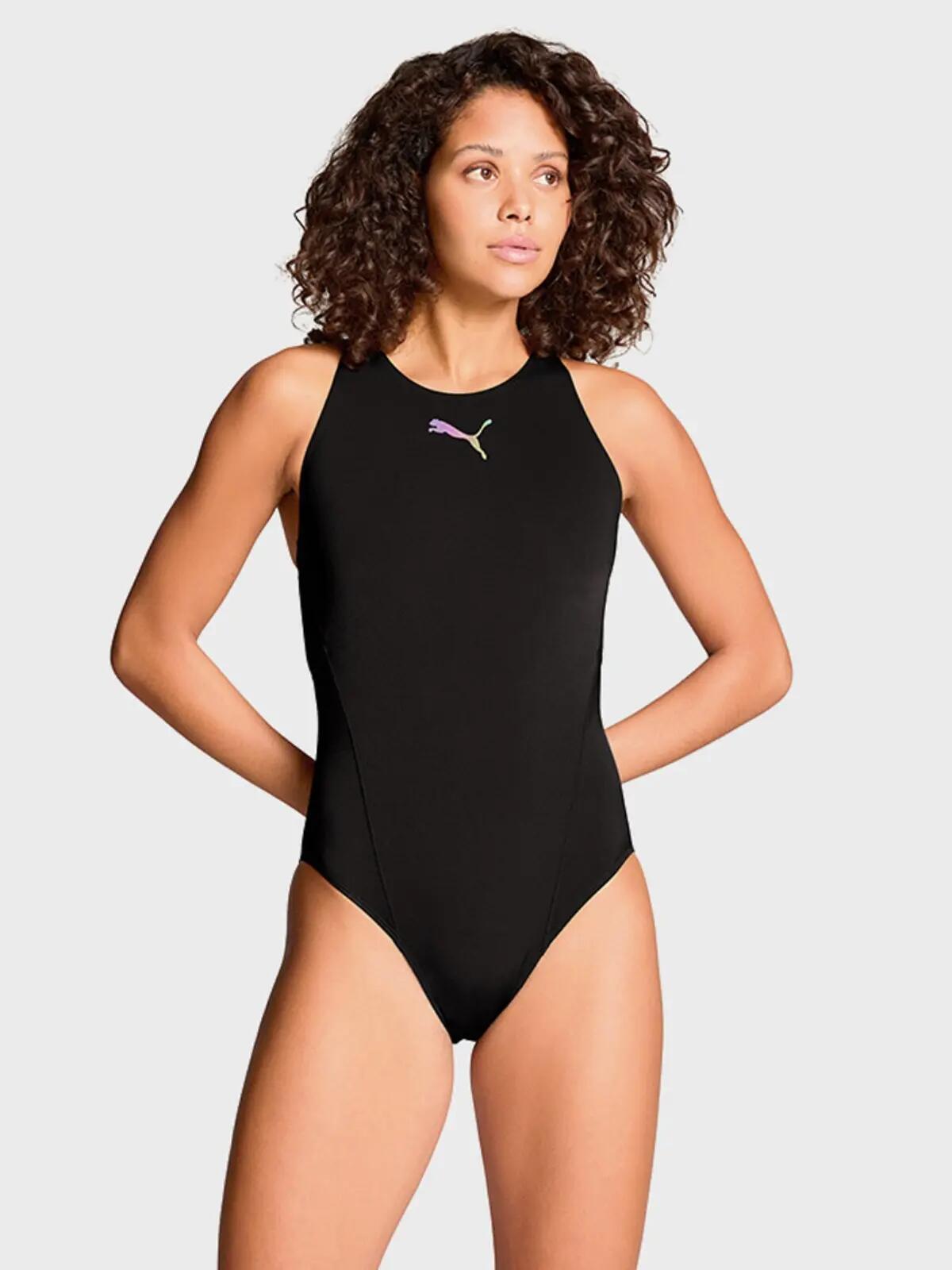 Dames Racerback Badpak Zwart 2/6