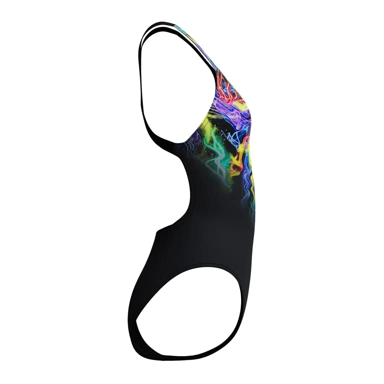 Dámské jednodílné plavky Speedo Club Training Printed Powerback - Black/Multi 7/7