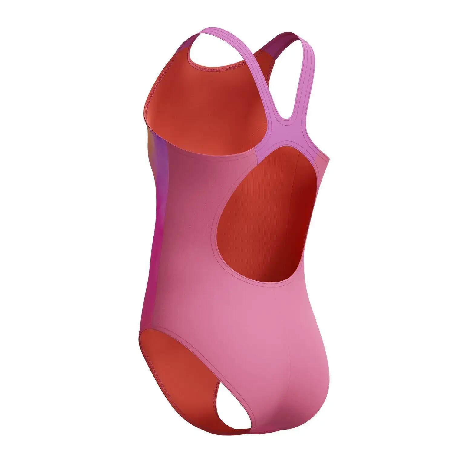 Mädchen - Schwimmen - Badeanzug - Pulseback bedruckt - Pink-Orange 7/7