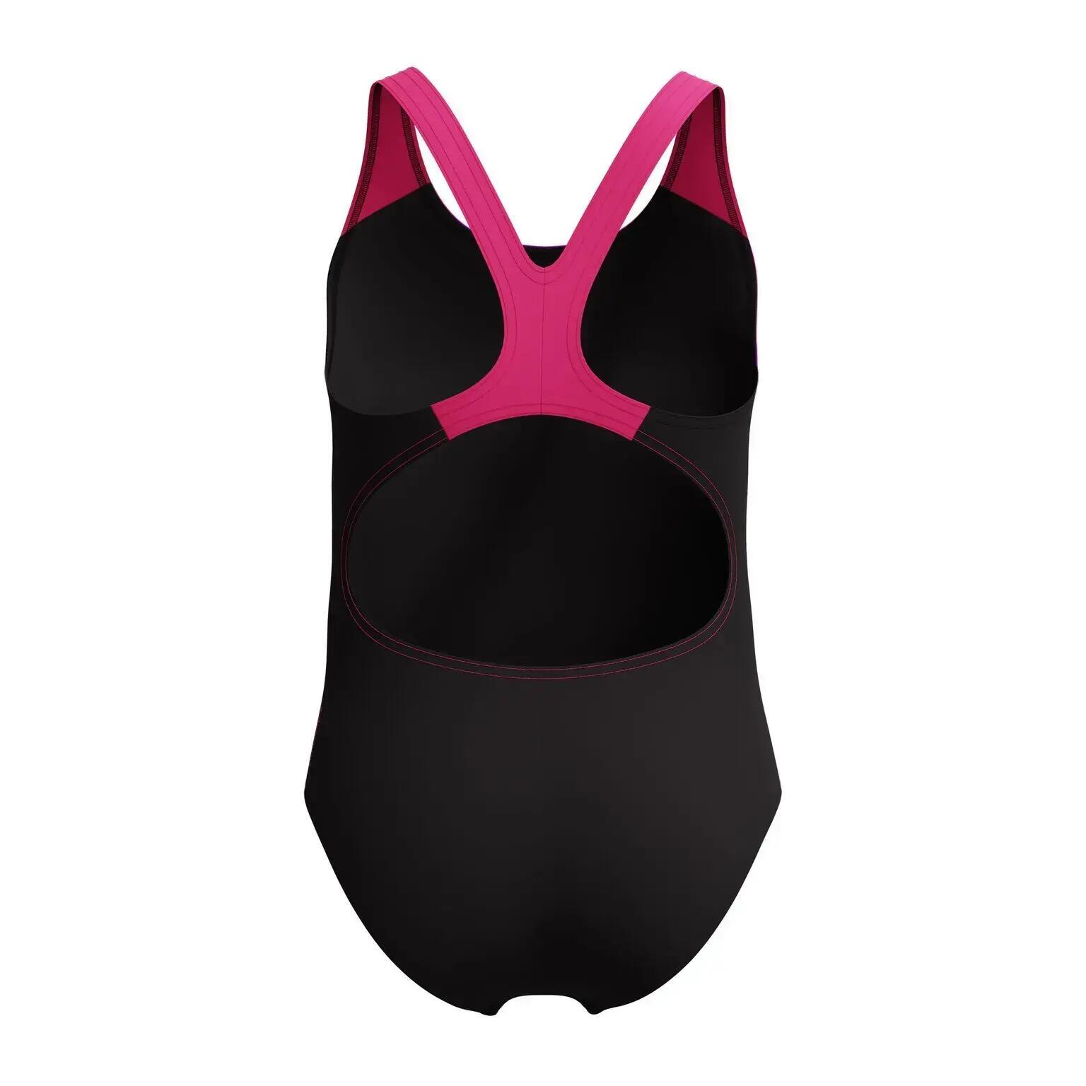 Speedo Meisjes Badpak Sprint Splashback Zwart/Roze 6/7