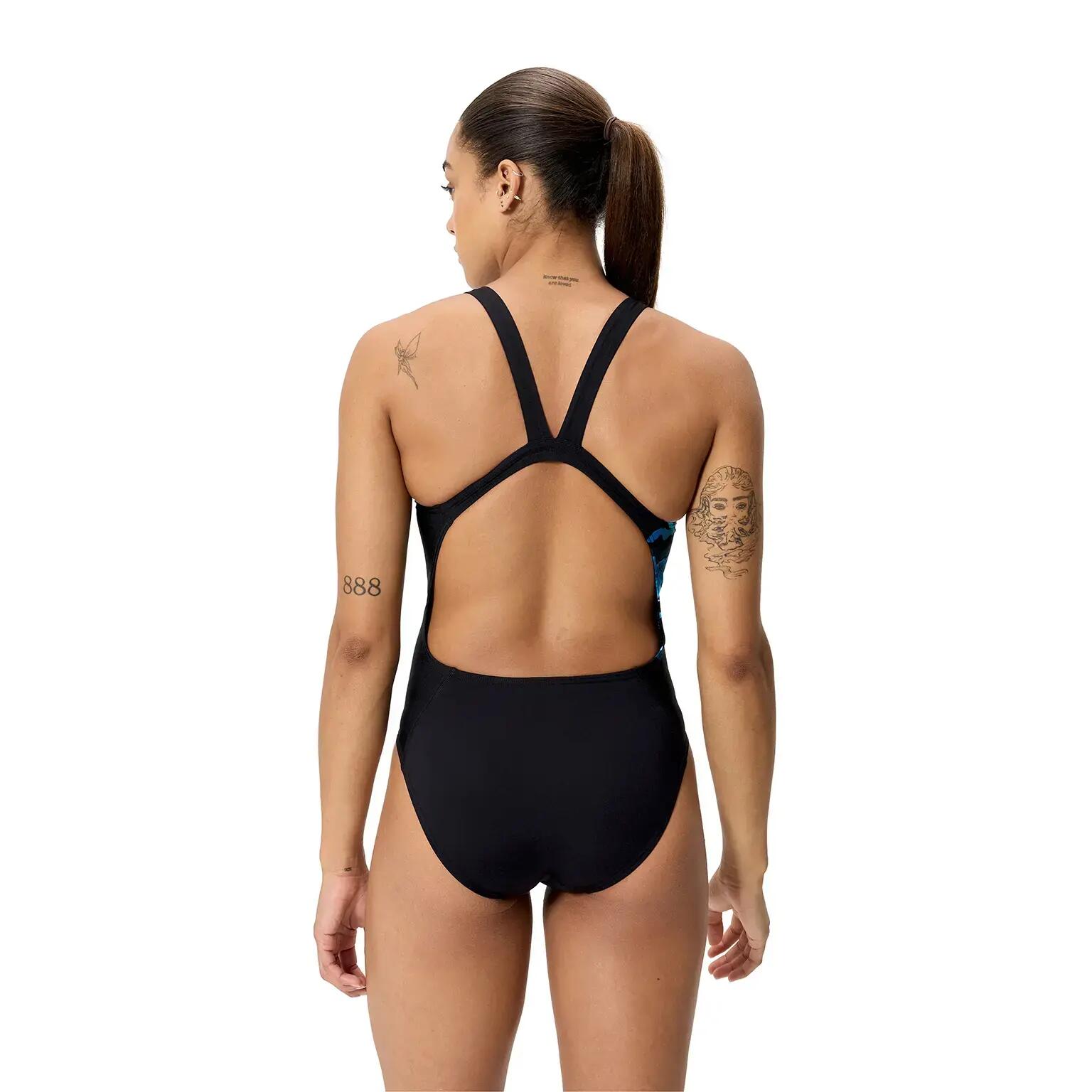 Costume intero - Nuoto - Donna - Leaderback - Canyon Ombre/nero 4/6