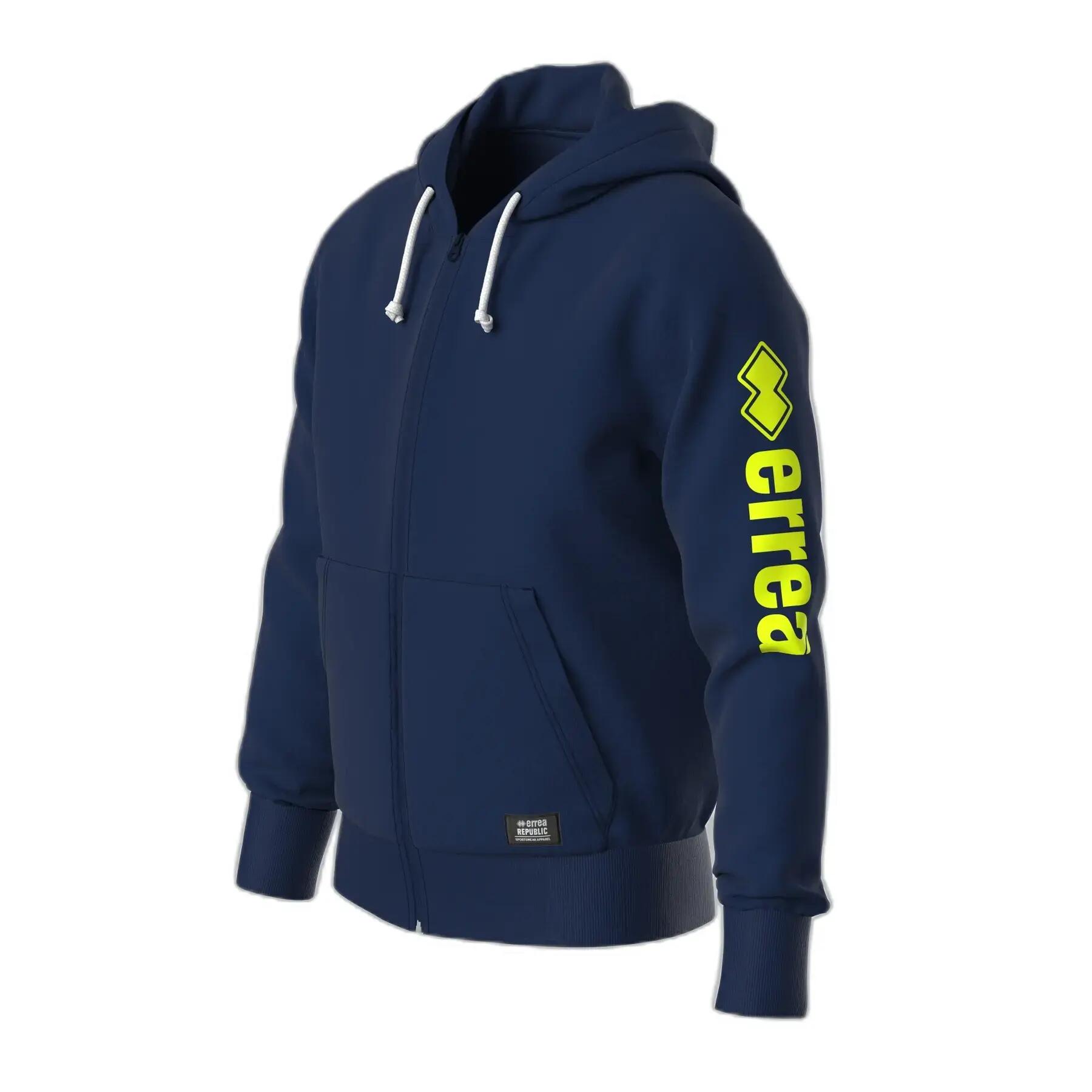 Kinder sweatshirt met capuchon en ritssluiting Errea Essential 2/2