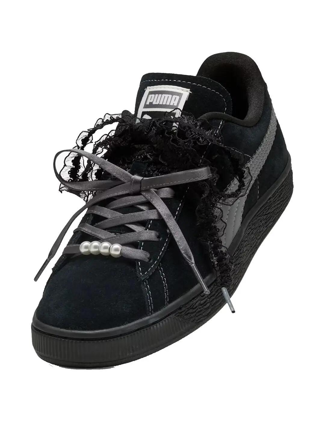 Women's Puma Suede Bloom Black sneakers. 6/6