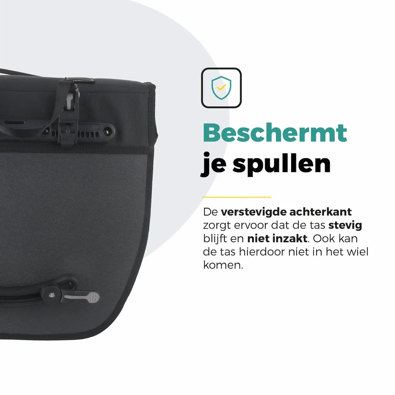 Voltano Enkele Fietstas Afgeschuind Links - Zwart - 22 Liter 6/7