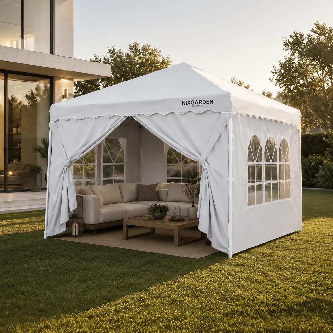 Tenda dobrável 3x3 m com 4 paredes laterais e estrutura reforçada 8/8