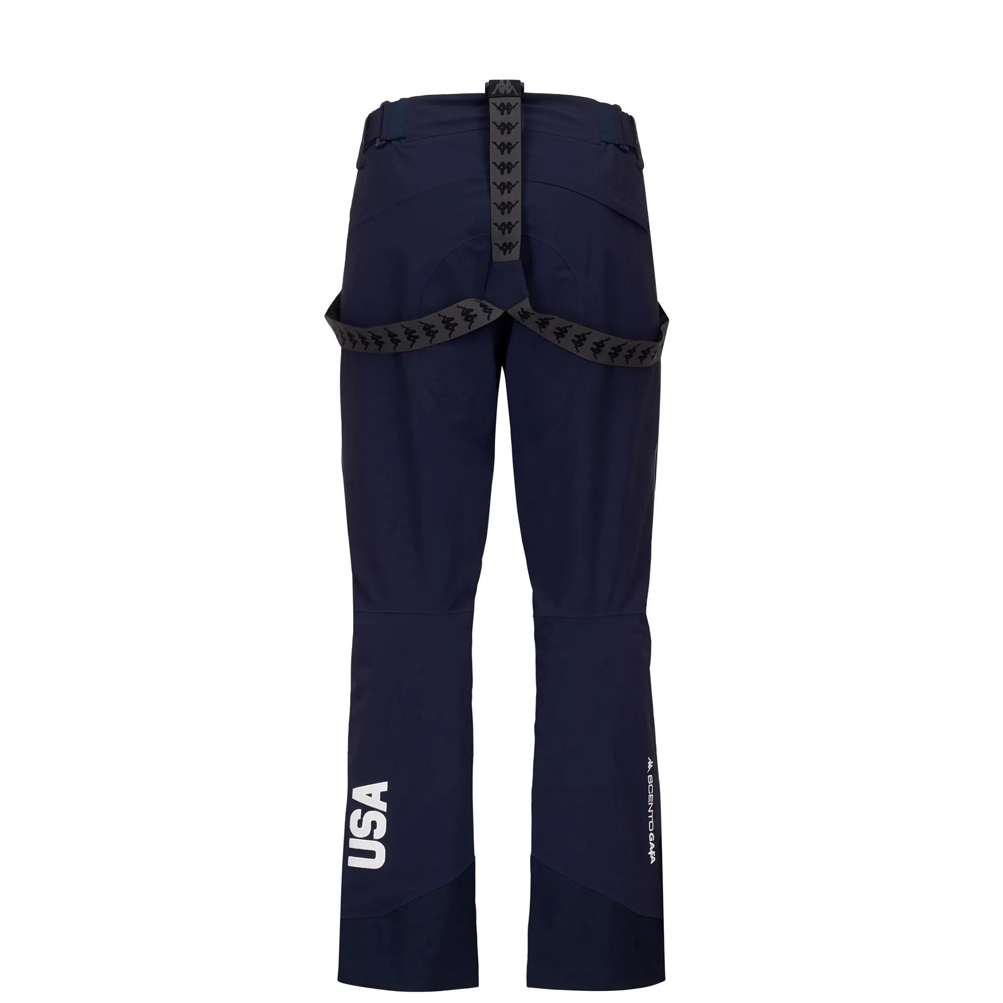 Pantaloni tuta da uomo donna in nylon blu da sci 3/3