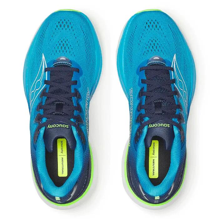 Saucony Ride 19 - Men's Running Shoes - Blue 3/4