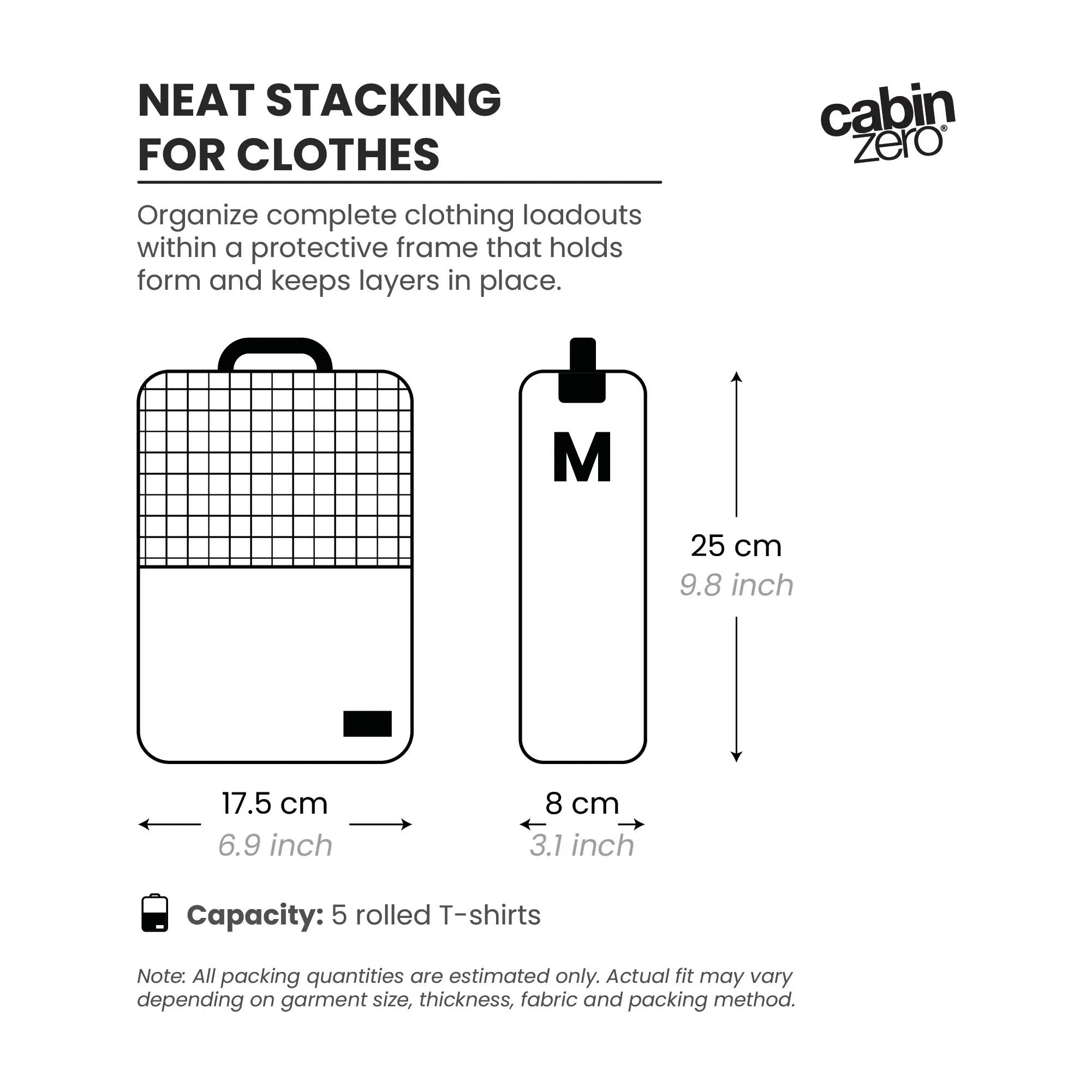 Lux Packing Cube M, Structured Clothing Organiser for Travel and Outdoors 3/12