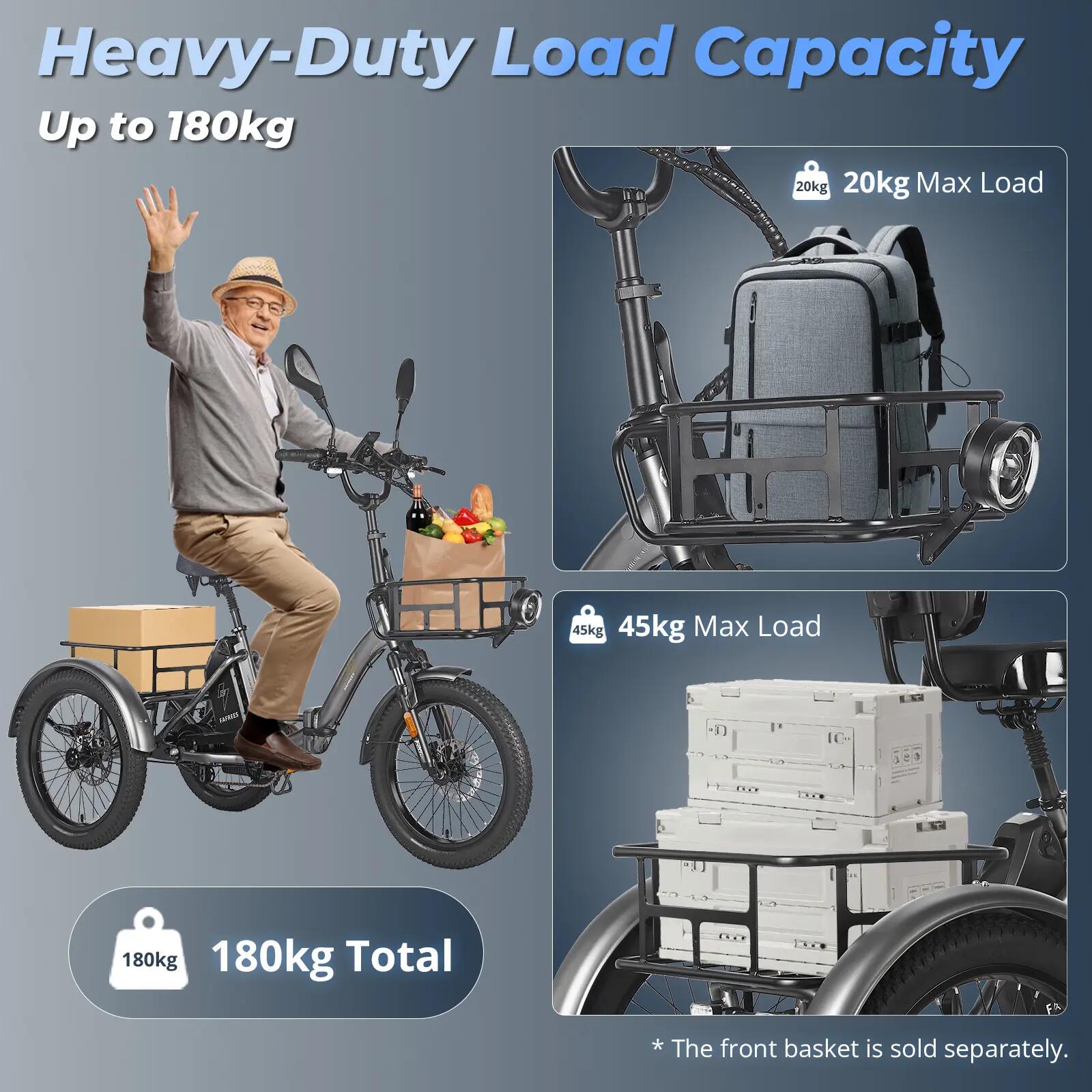 Bicicleta de carga eléctrica FAFREES F20 Mate, motor de 250 W, 48 V 21 Ah 15/15