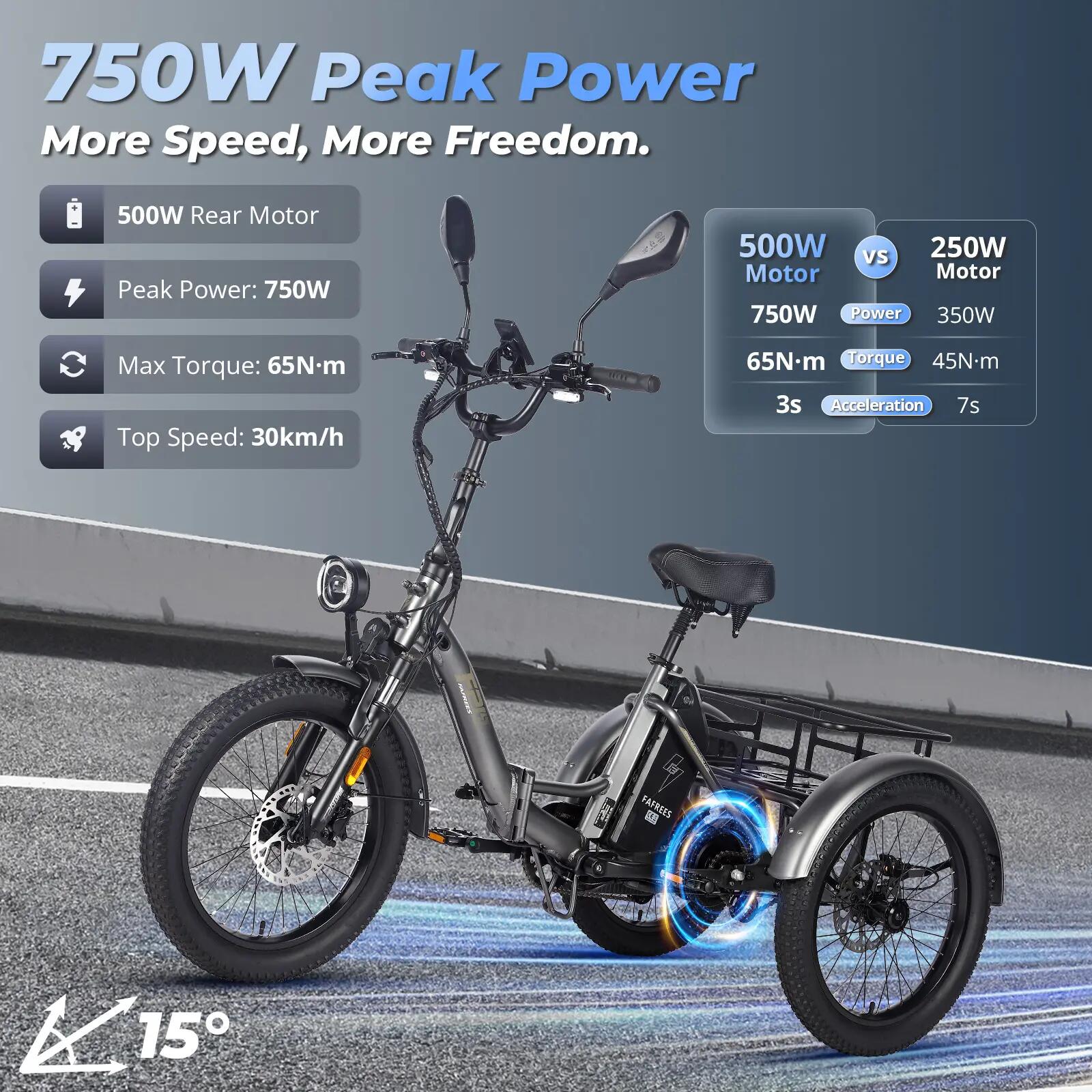 Bicicleta de carga eléctrica FAFREES F20 Mate, motor de 250 W, 48 V 21 Ah 12/15