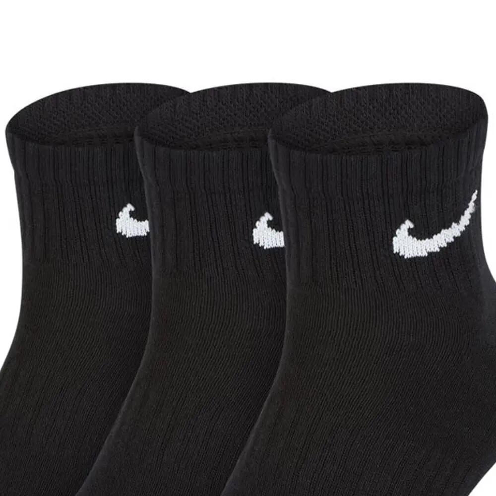 Calcetines al Tobillo Everyday de Ligeros para Adultos Unisex Packs de 3 Negro 3/3