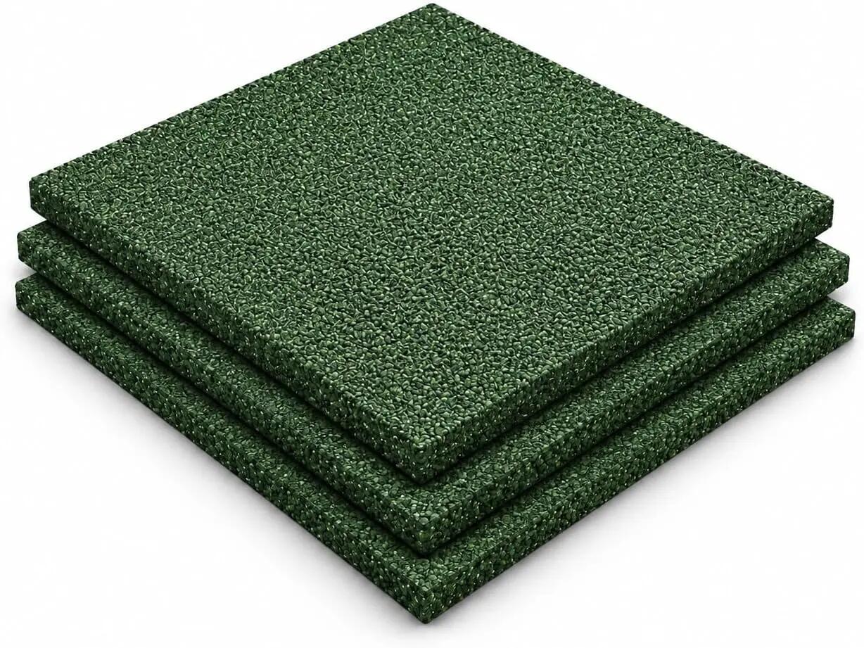 Losetas de Caucho Profesional para Gimnasio Pack 12. 50x50cm x 40mm Verde 1/8