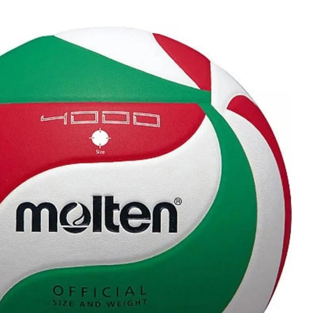 Leather Volleyball (White/Red/Green) 4 3/5