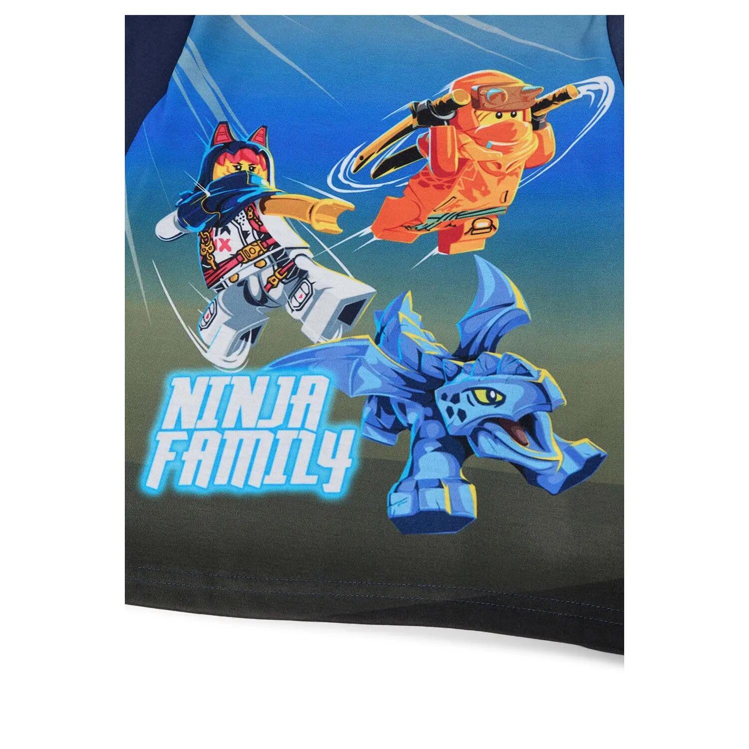 Koszulka z długim rękawem dziecięca LEGO NINJAGO 12011297/590 - granatowa 3/4