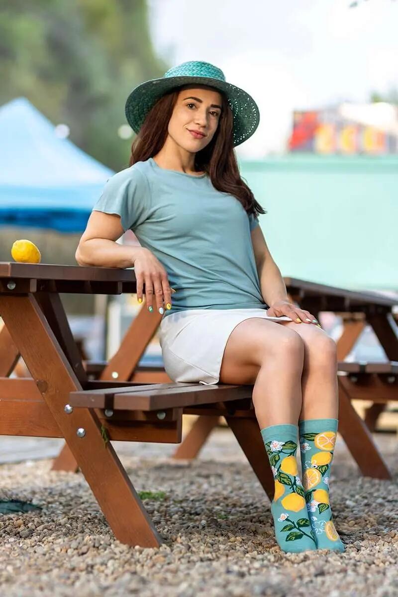 Șosete din bumbac Arty Socks cu Lamai Turcoaz 5/5
