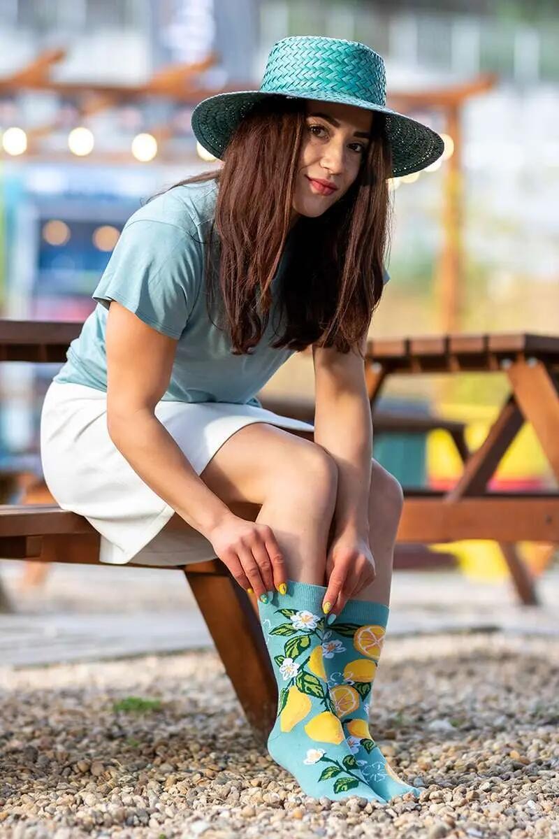 Șosete din bumbac Arty Socks cu Lamai Turcoaz 4/5