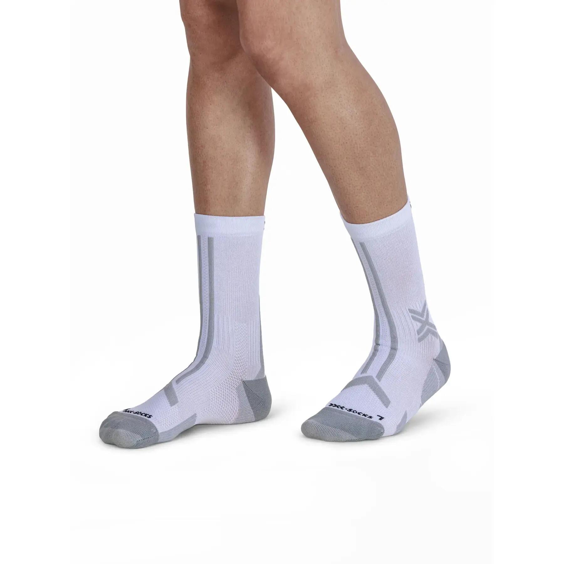 X-Socks Trailrun Discover Crew Sokken Wit/Grijs 3/4