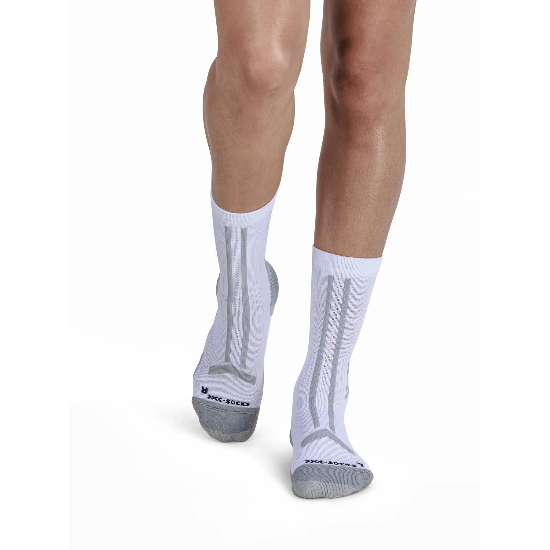 X-Socks Trailrun Discover Crew Sokken Wit/Grijs 2/4