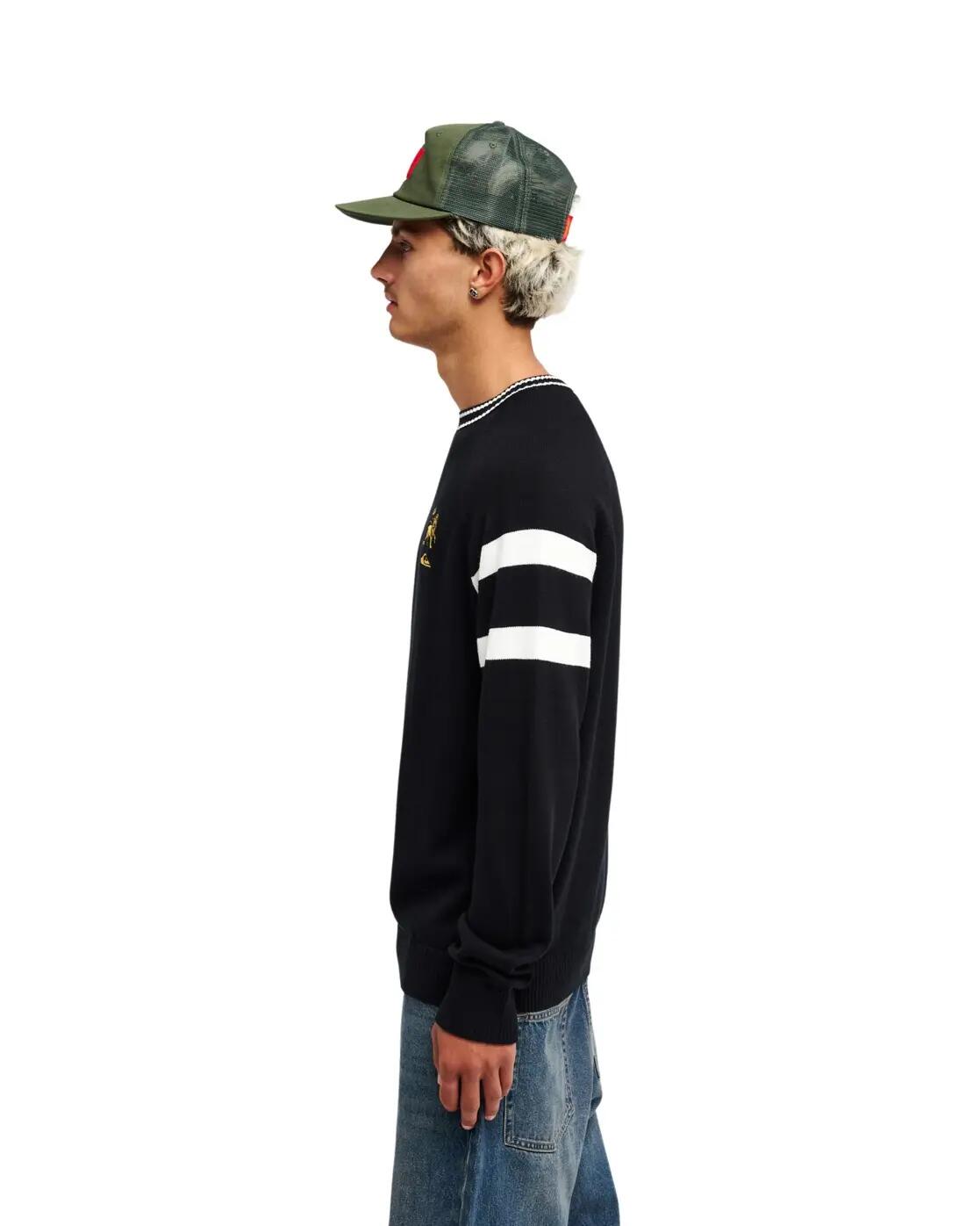Rundhalspullover BOB MARLEY TRENCH TOWN Schwarz Herren 3/4