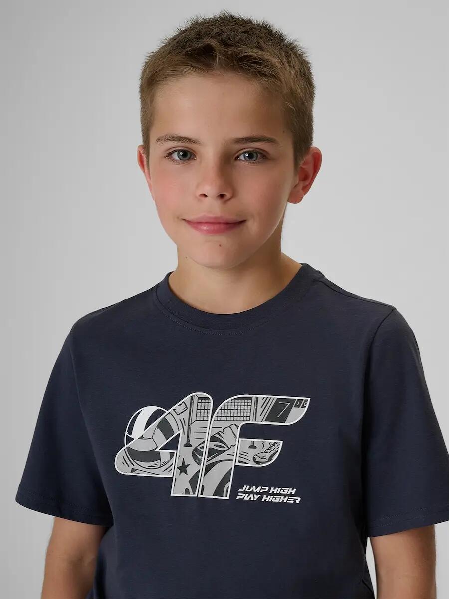 T-shirt bawełniany chłopięcy 4F 3/6