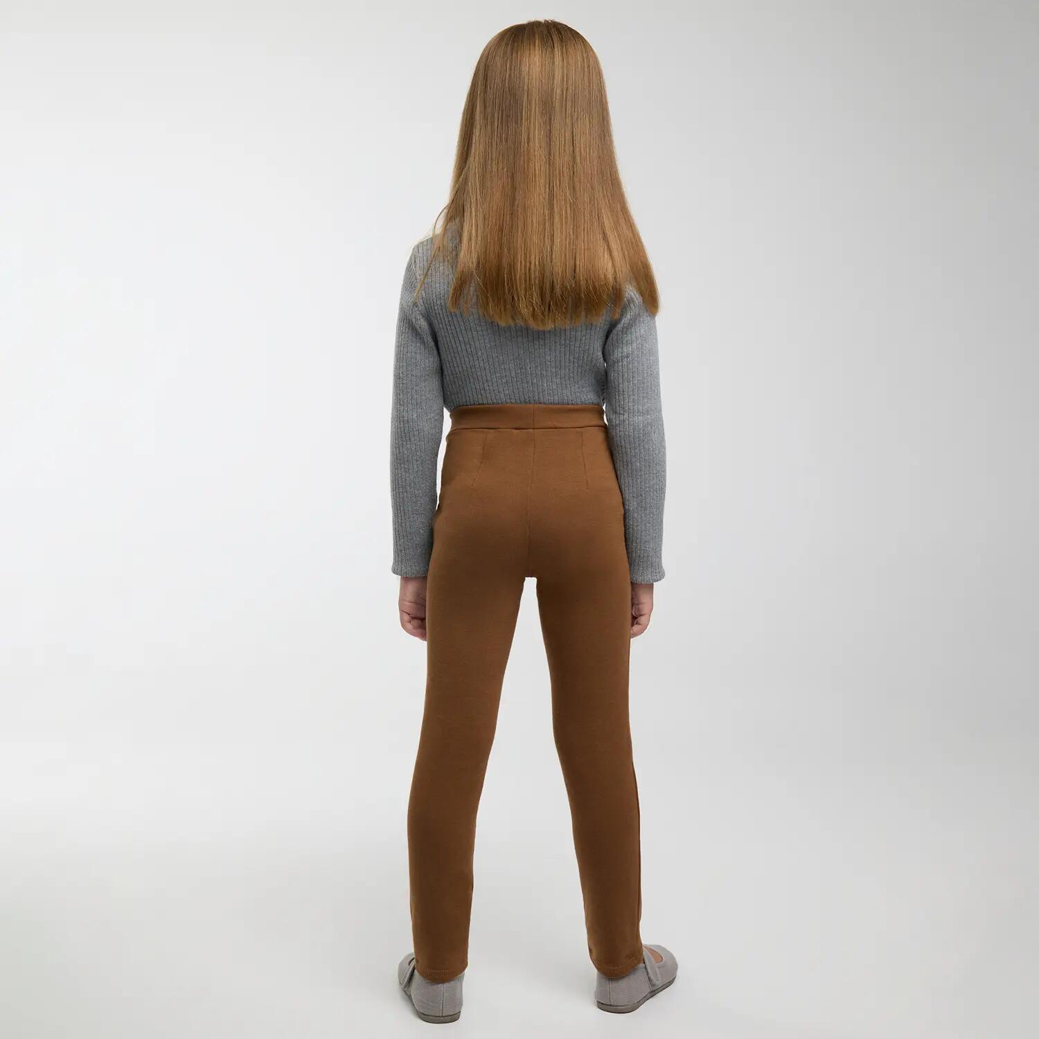 THERMIQUE Legging fille marron skinny molletonné 2/6