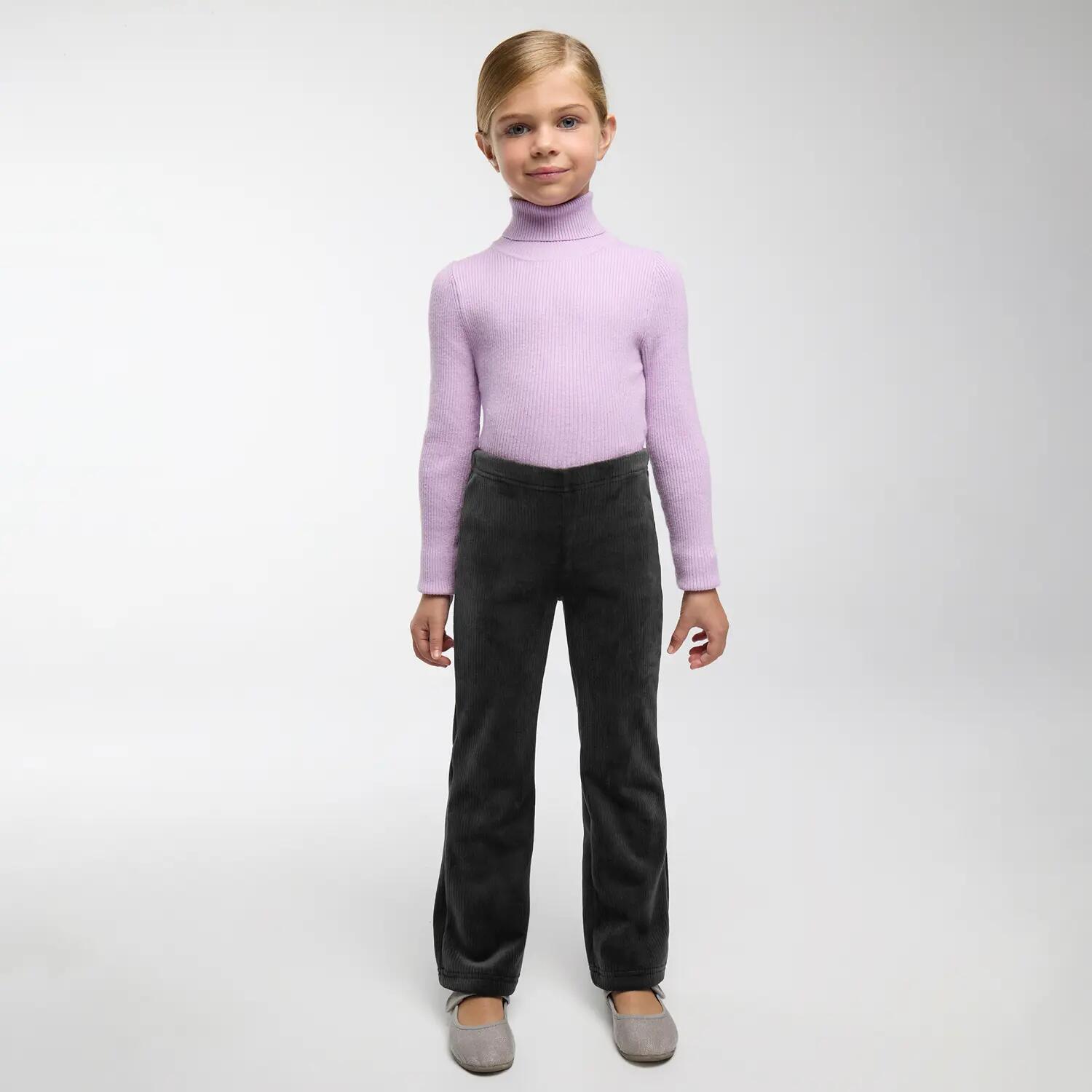 ULTRA THERMIQUE Pantalon fille noir molletonné effet velours côtelé 2/5