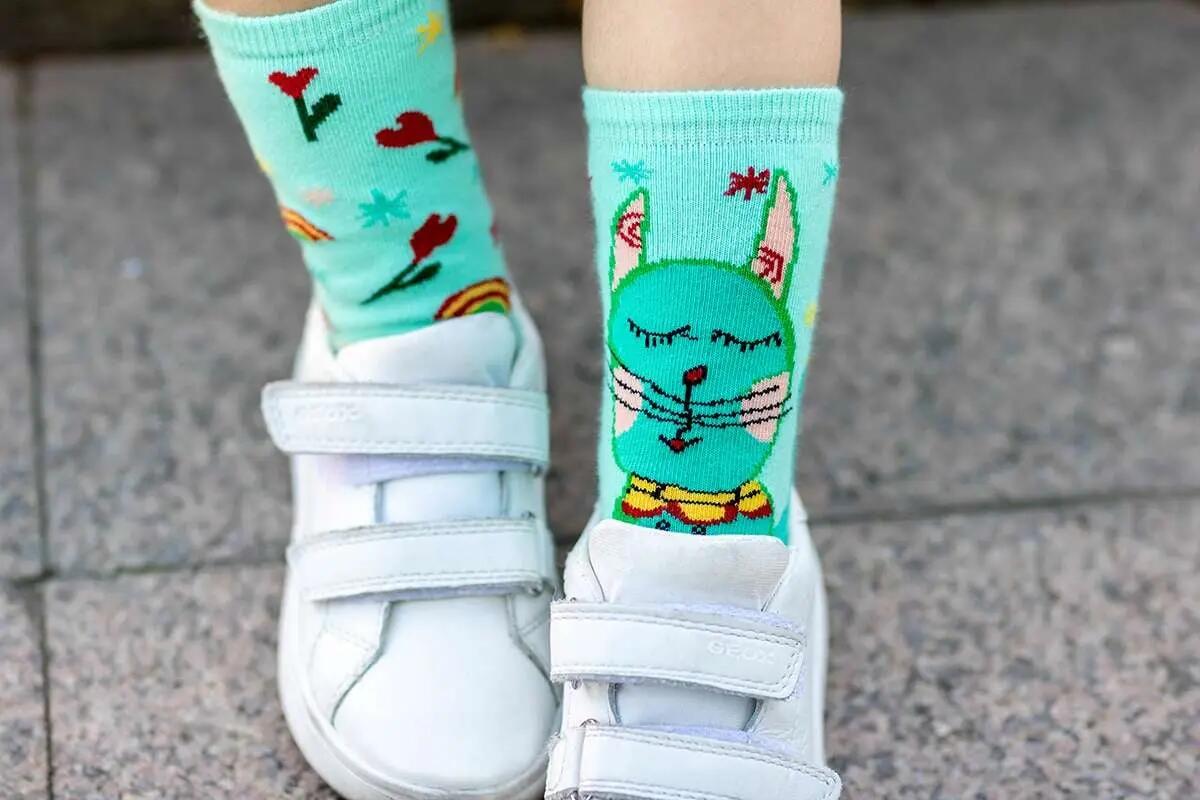 Șosete bumbac Arty Socks Pisica Hippie Albastru Pal 4/6