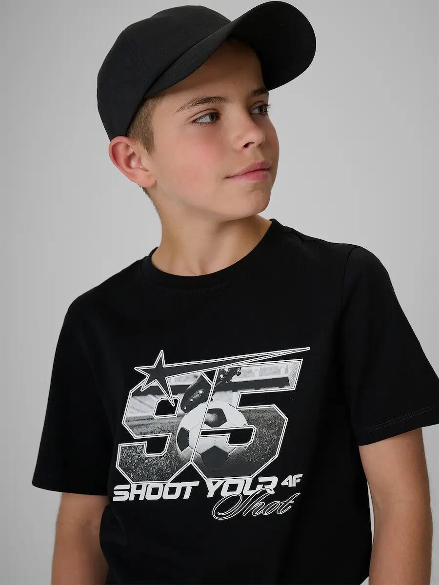 T-shirt bawełniany chłopięcy 4F 3/6