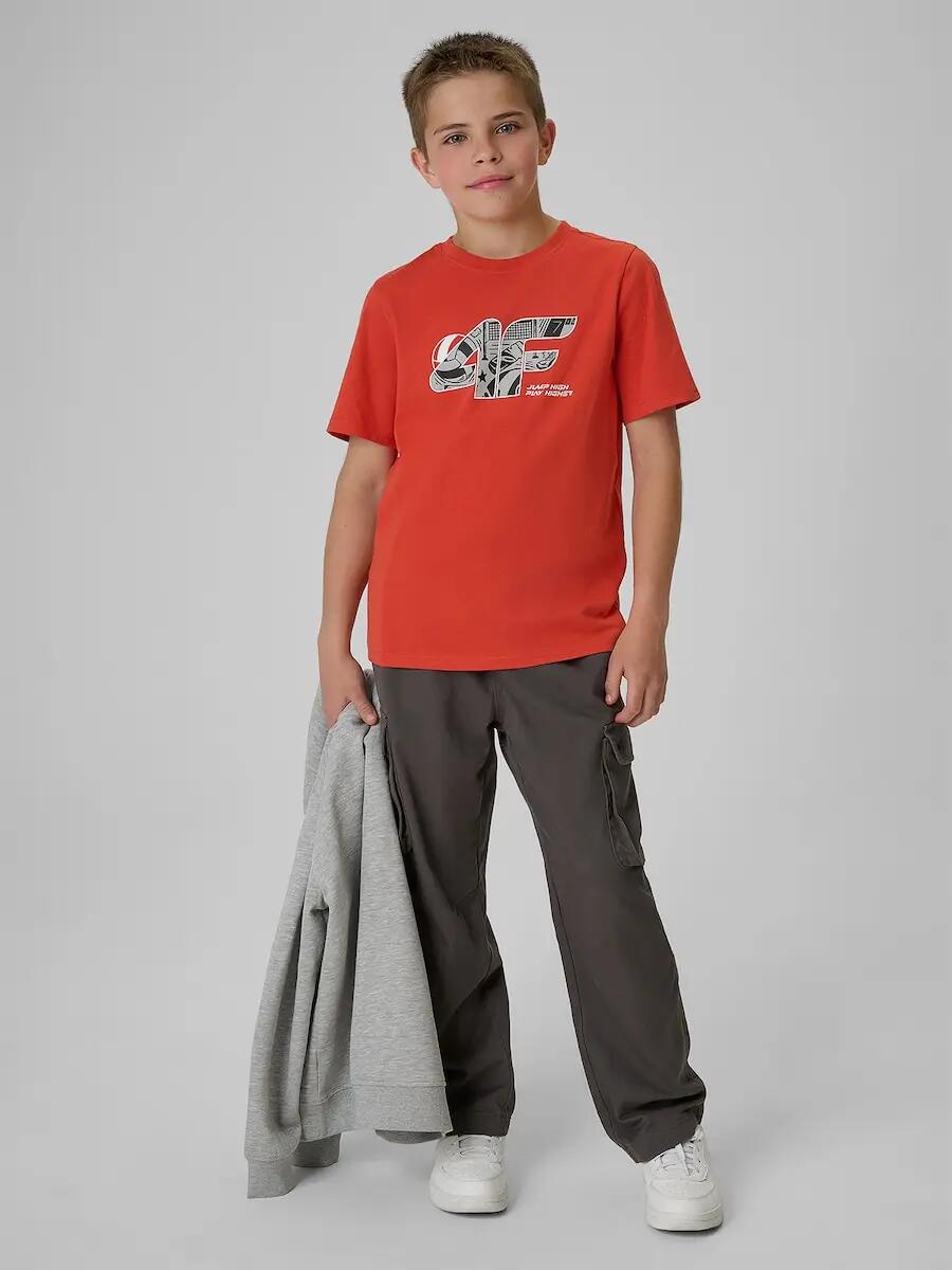 T-shirt bawełniany chłopięcy 4F 4/6